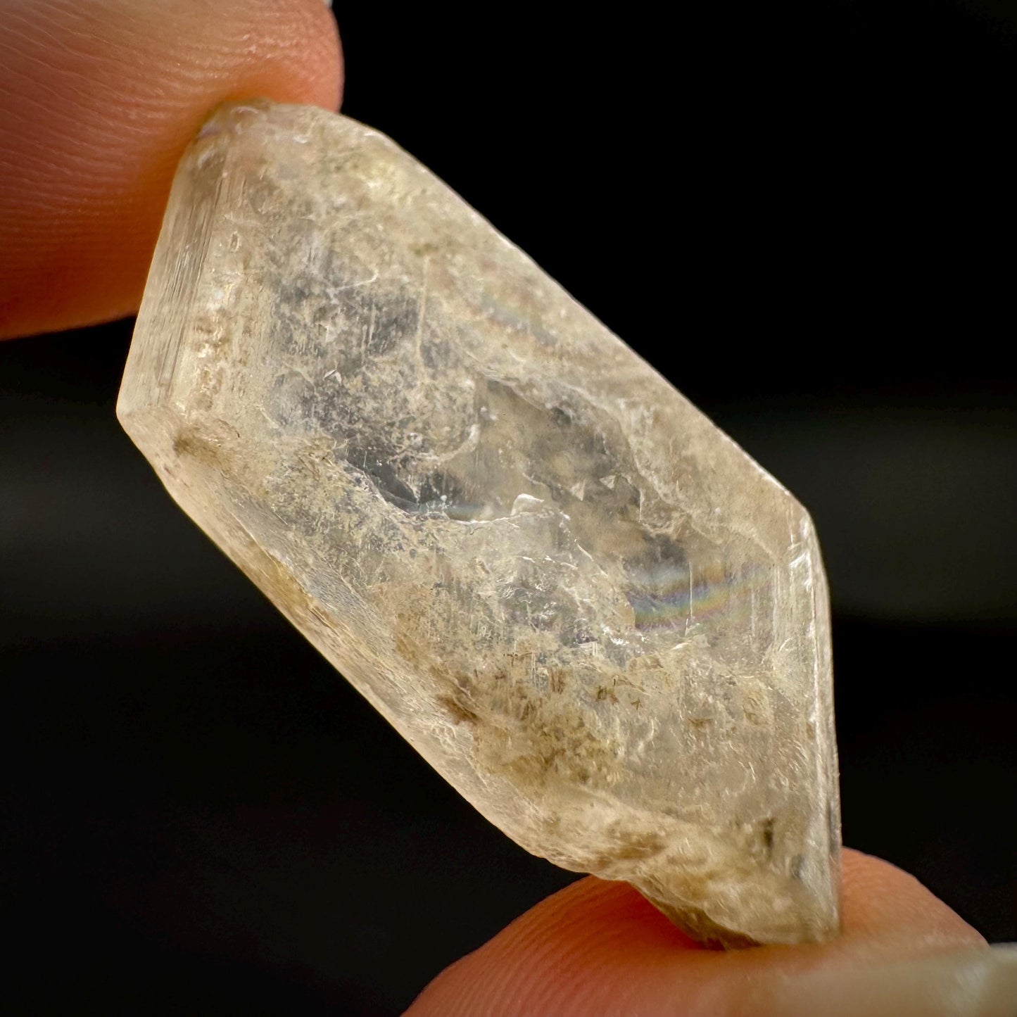 Hourglass Selenite | Phosphorescent UV Reactive Gypsum Crystal from Canada