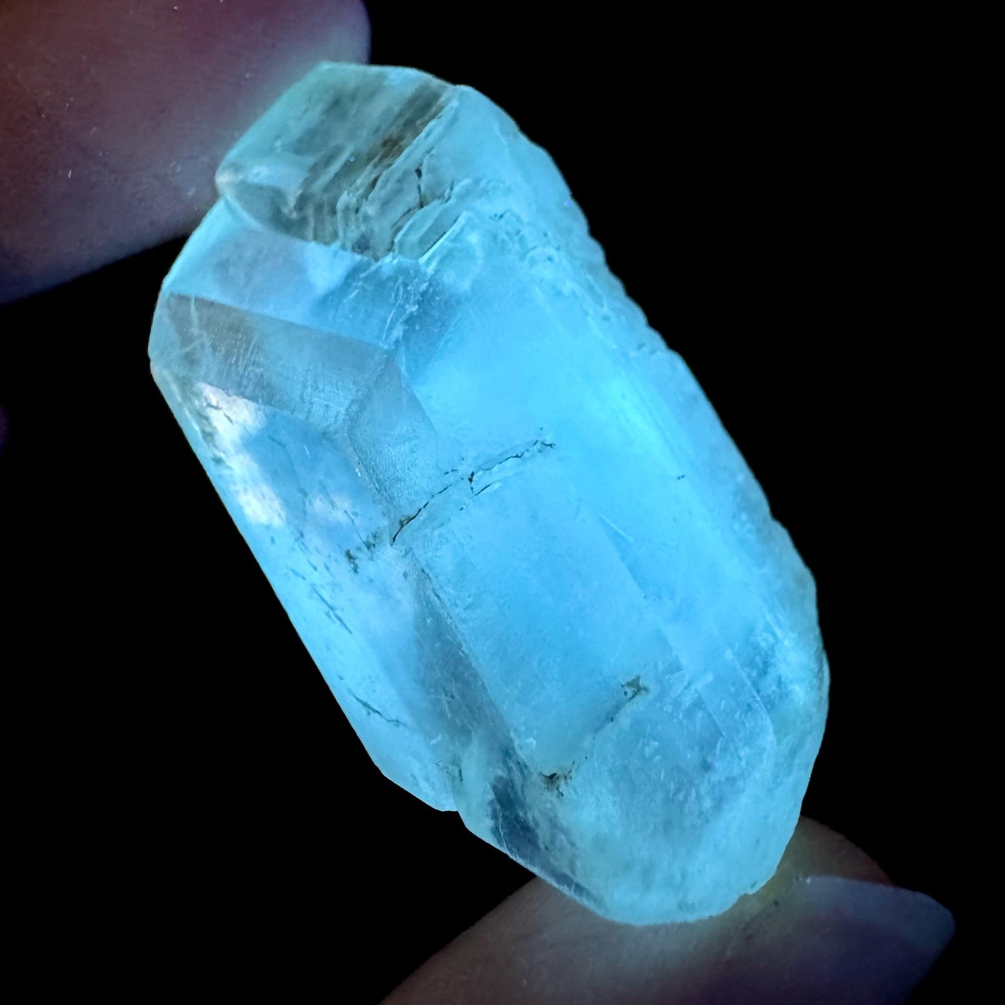 Hourglass Selenite | Phosphorescent UV Reactive Gypsum Crystal from Canada