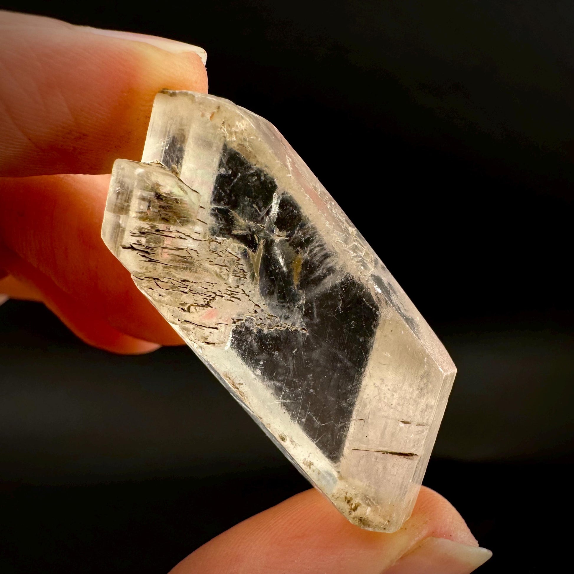 Hourglass Selenite | Phosphorescent UV Reactive Gypsum Crystal from Canada