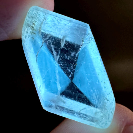 Hourglass Selenite | Phosphorescent UV Reactive Gypsum Crystal from Canada