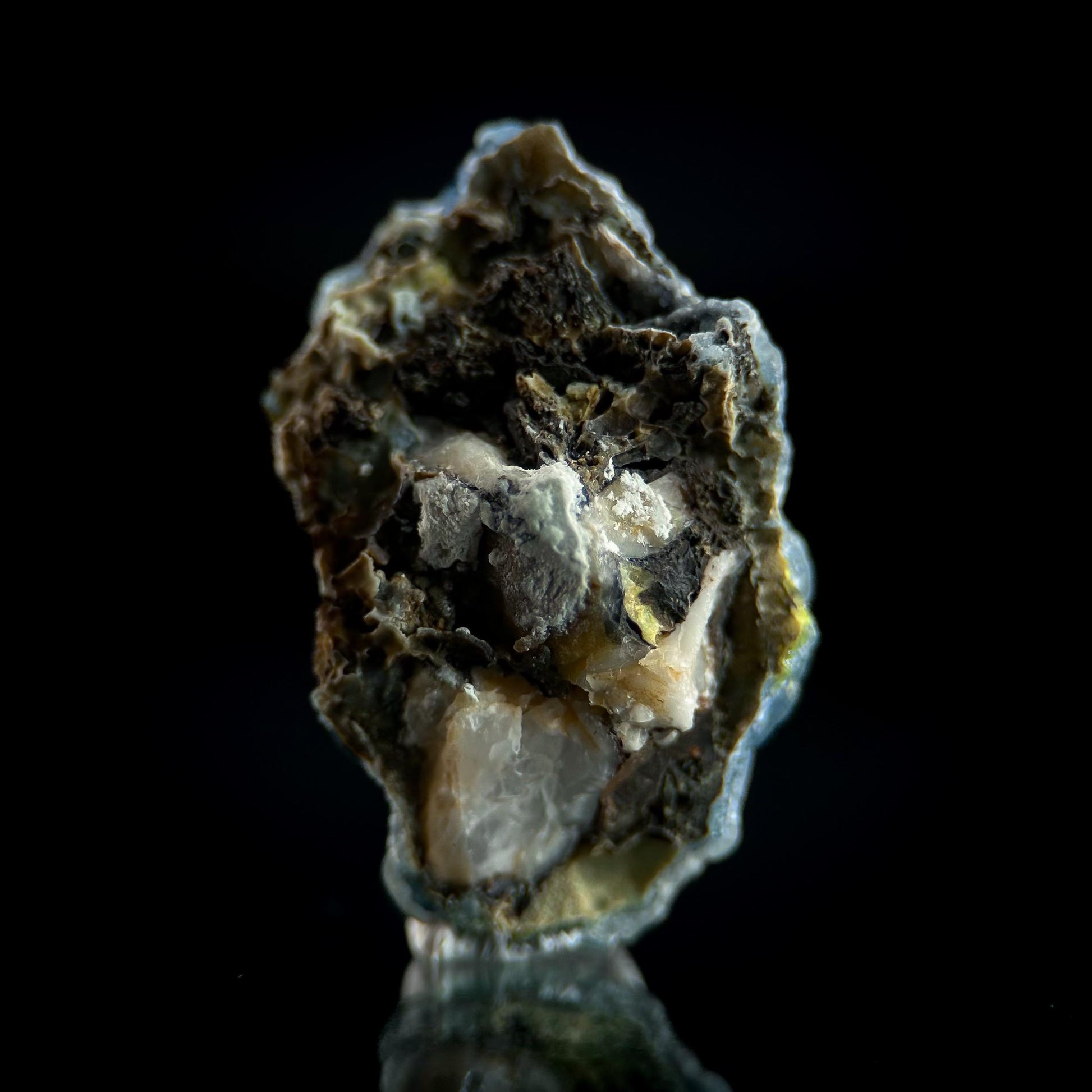 Plumbogummite | blue pyromorphite pseudomorph crystal, rare mineral specimen