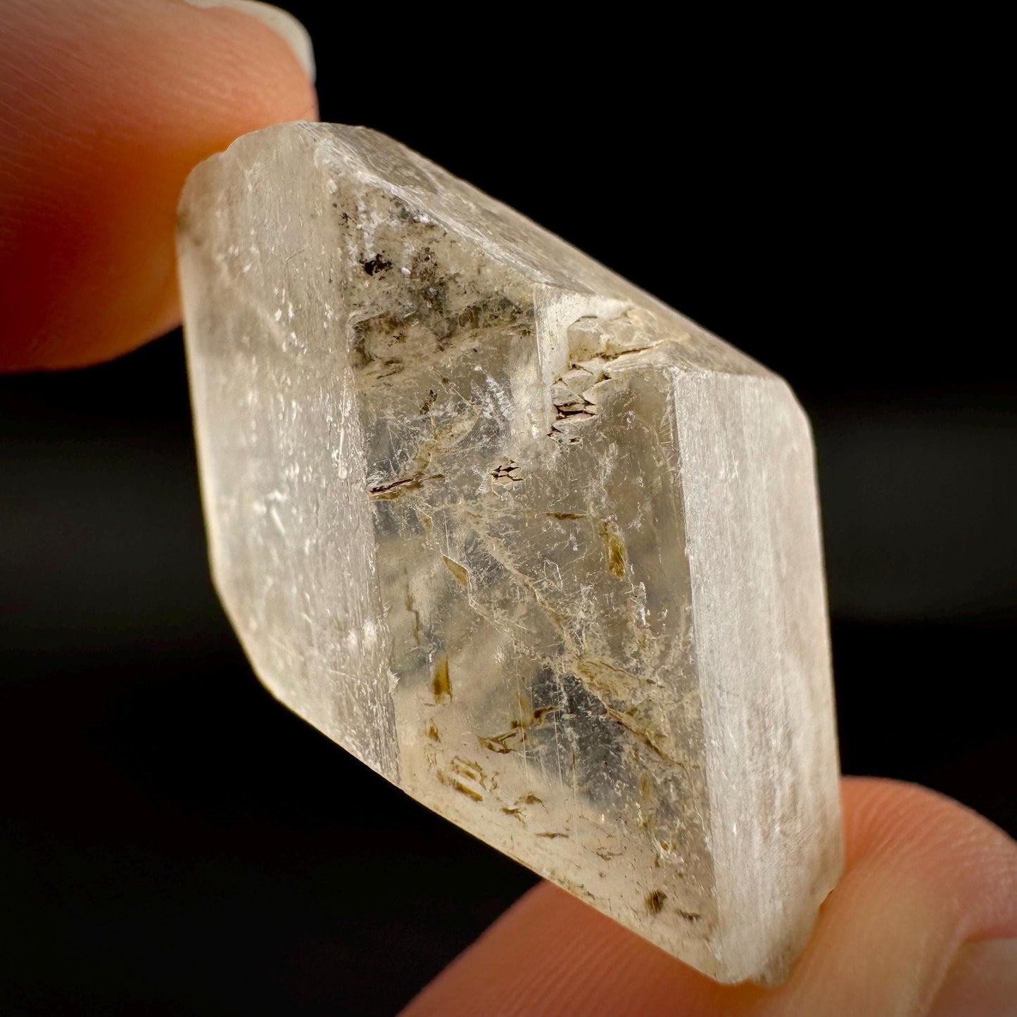 Hourglass Selenite | Phosphorescent UV Reactive Gypsum Crystal from Canada