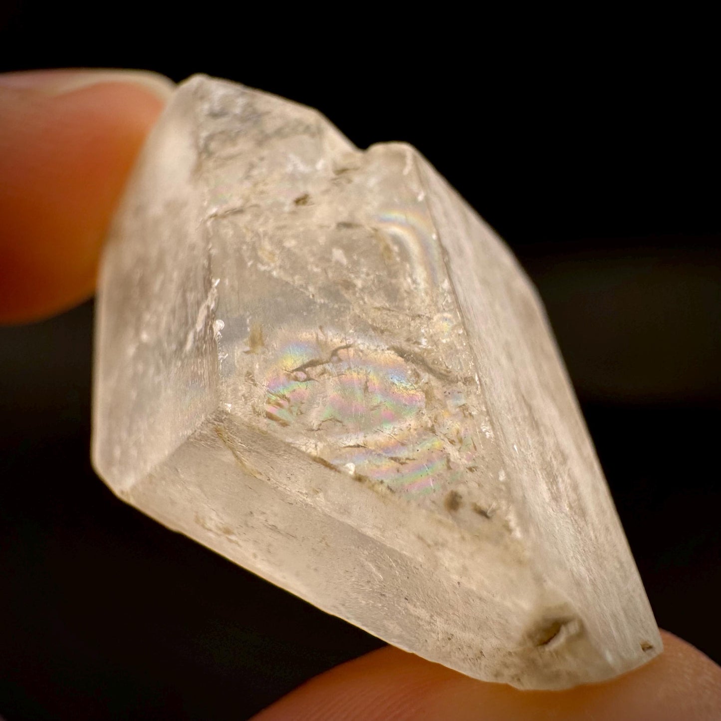 Hourglass Selenite | Phosphorescent UV Reactive Gypsum Crystal from Canada