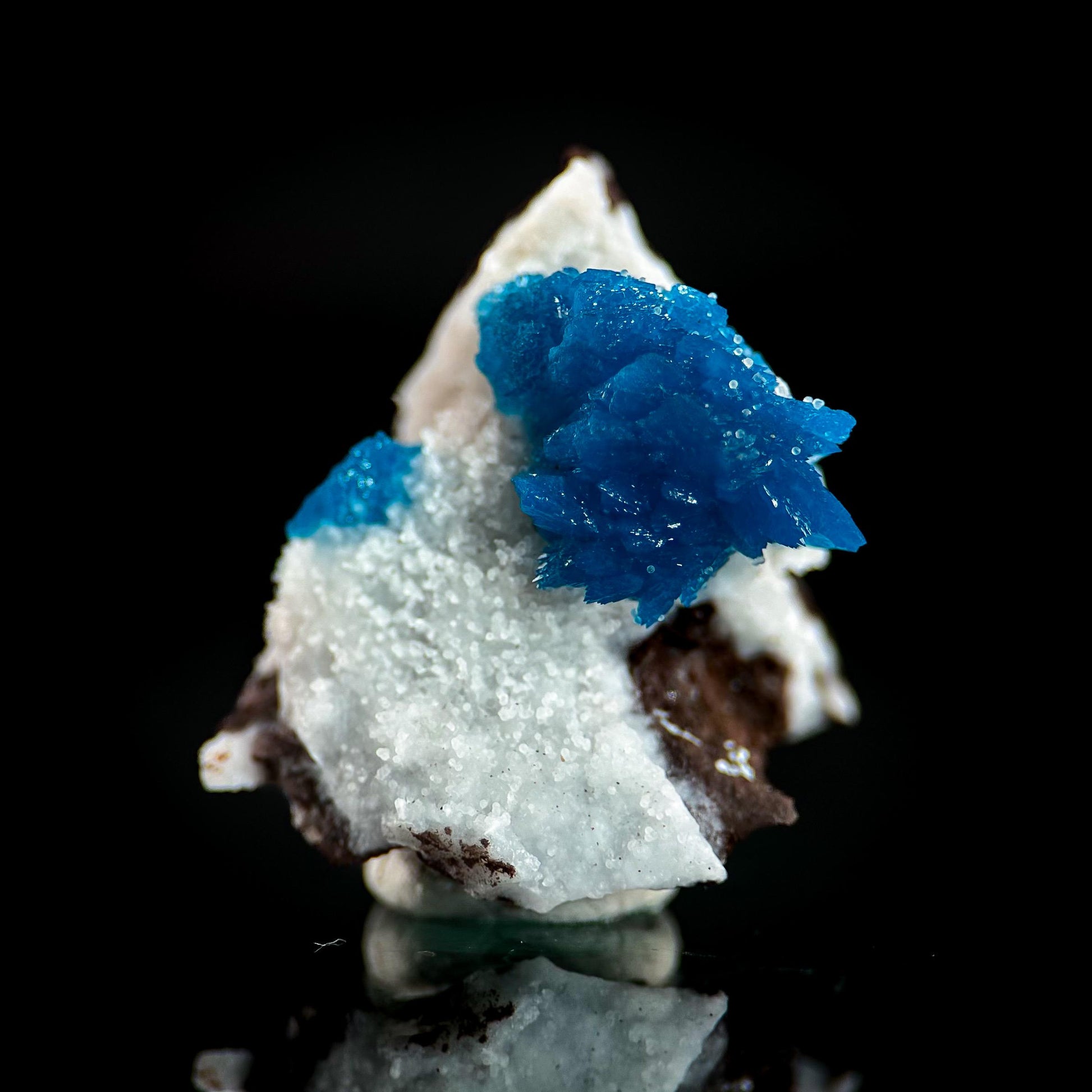 Deep Blue Cavansite on Matrix | crystal cluster, mineral specimen