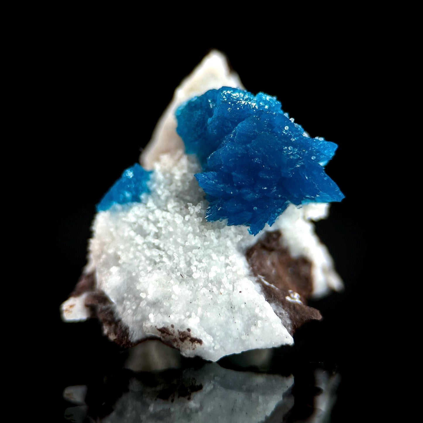 Deep Blue Cavansite on Matrix | crystal cluster, mineral specimen