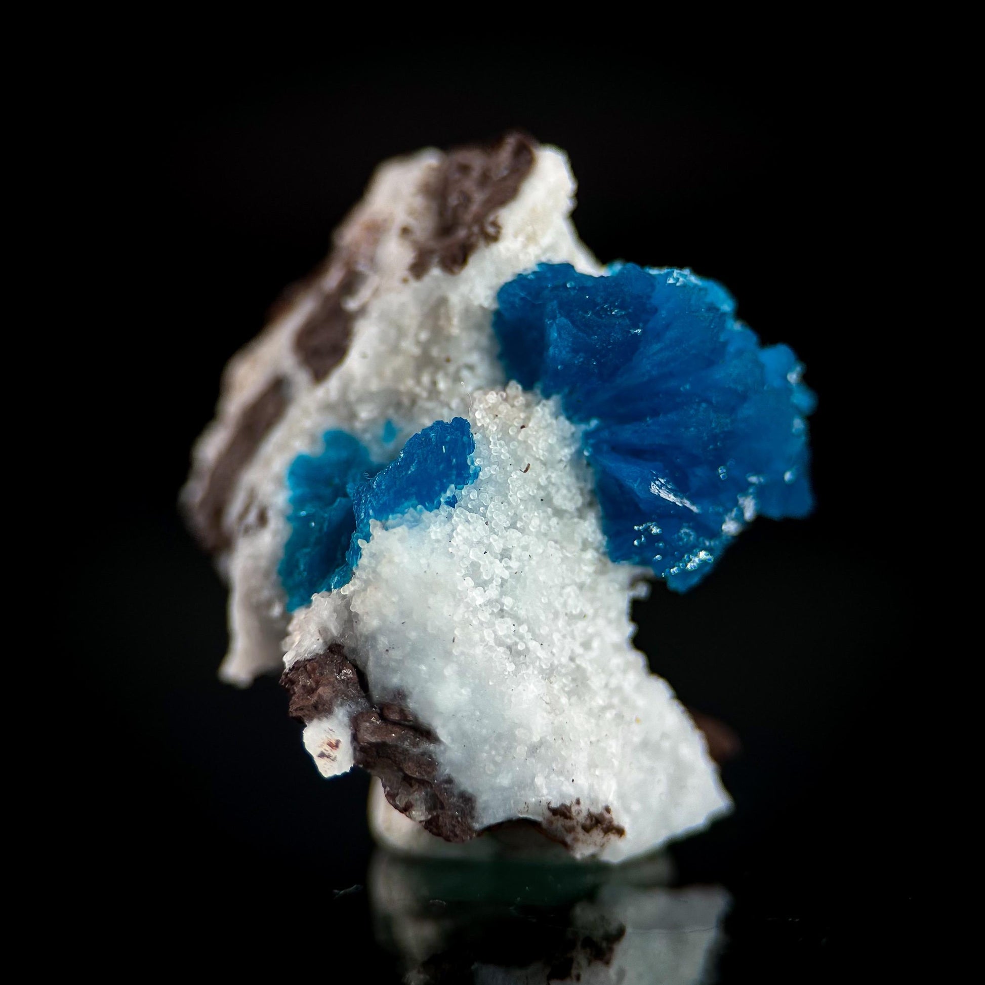 Deep Blue Cavansite on Matrix | crystal cluster, mineral specimen