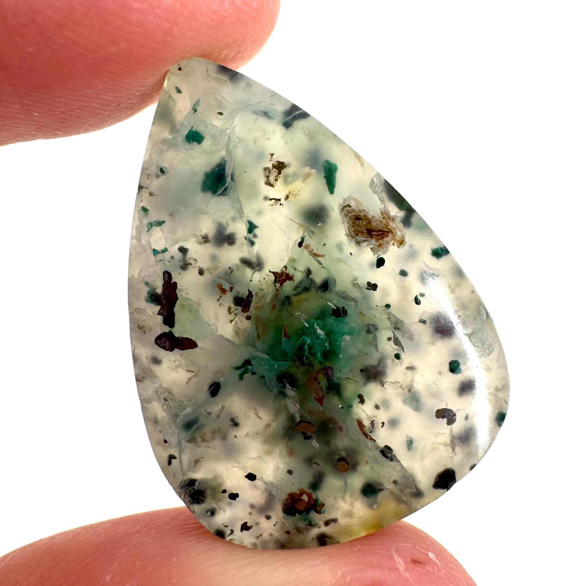 Confetti Agate Cabochon | Chrysocolla and Copper Gemstone