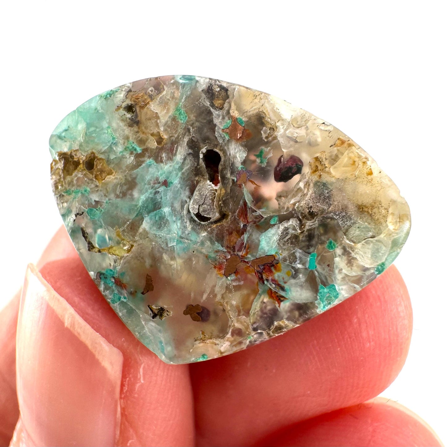 Confetti Agate Cabochon | Chrysocolla and Copper Gemstone