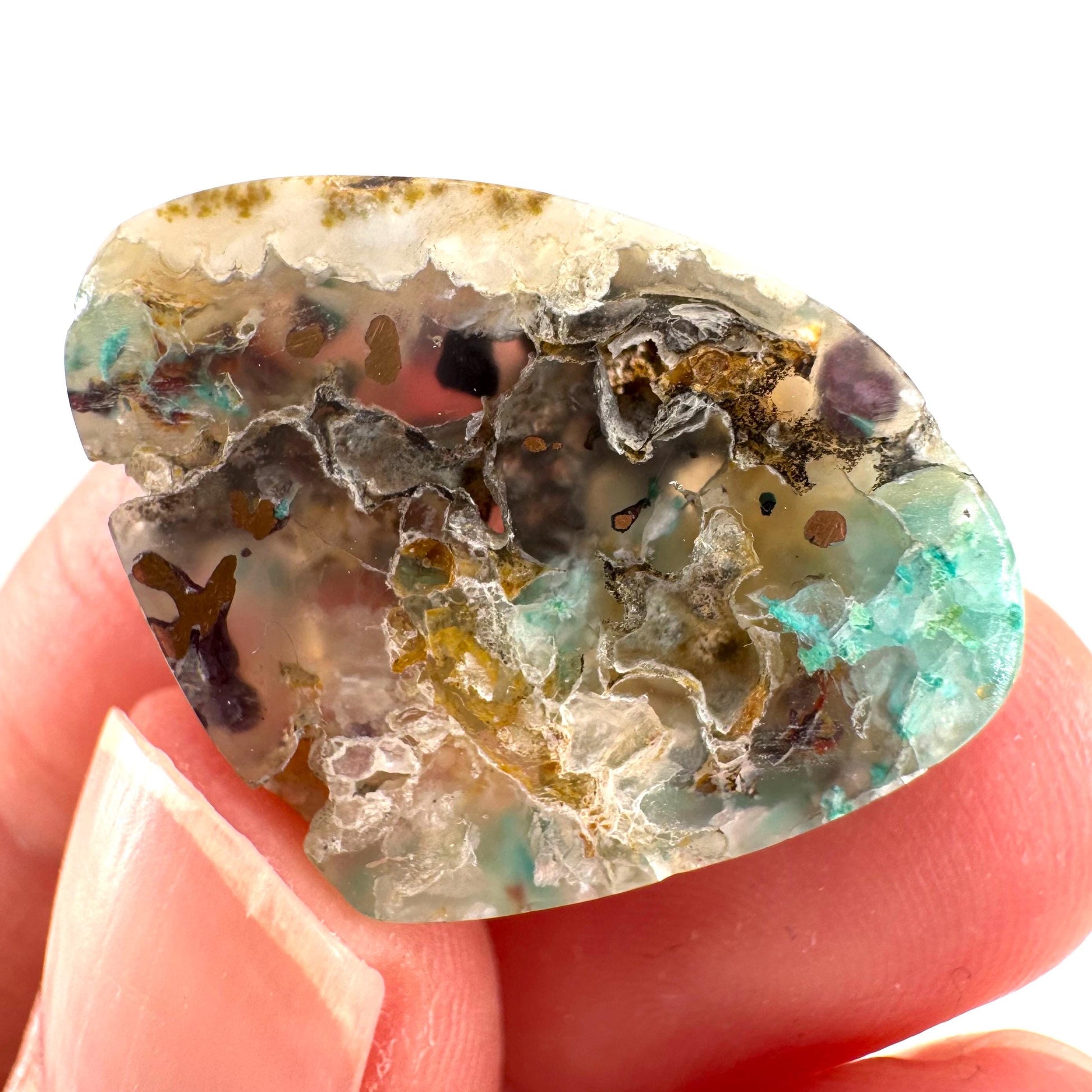 Confetti Agate Cabochon | Chrysocolla and Copper Gemstone