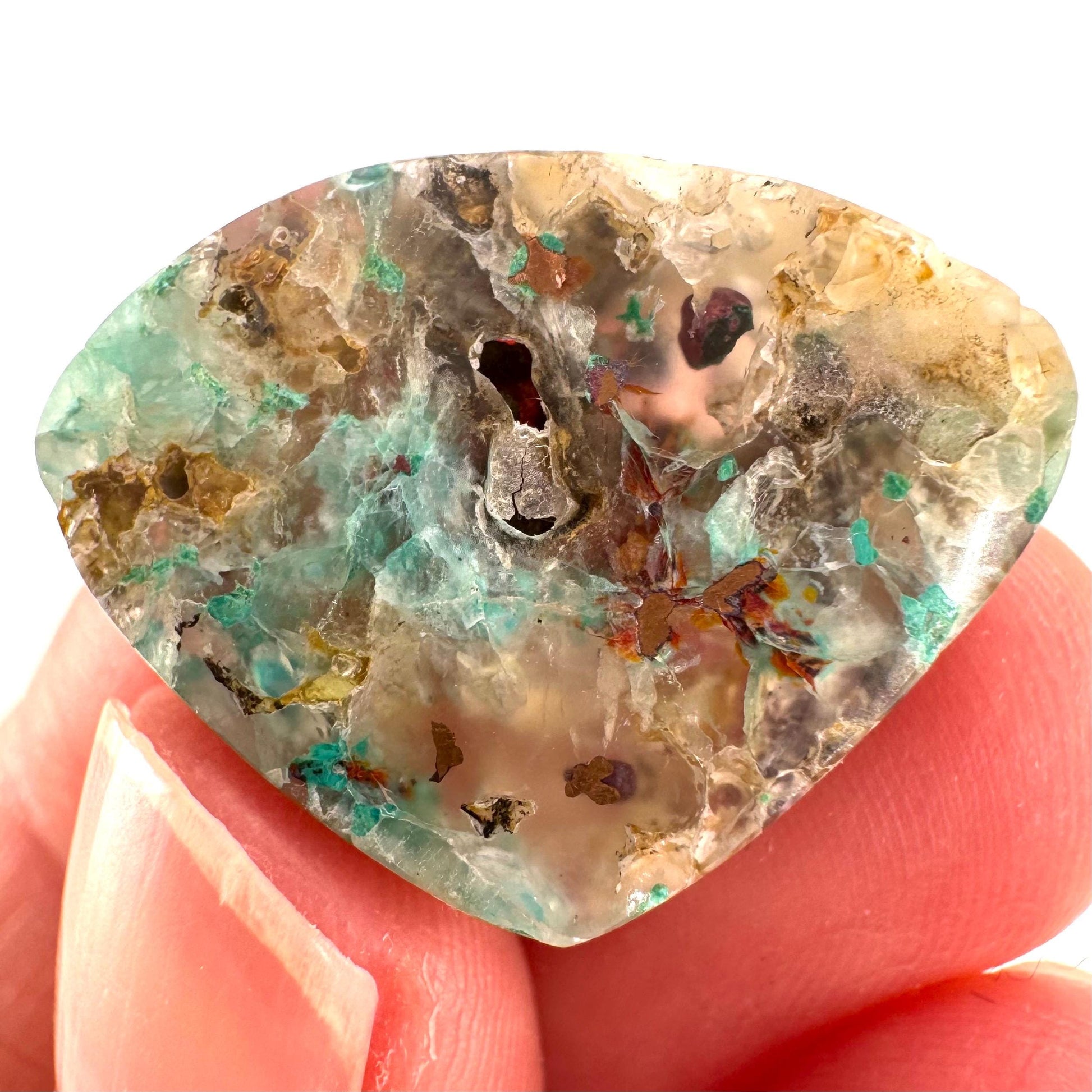 Confetti Agate Cabochon | Chrysocolla and Copper Gemstone