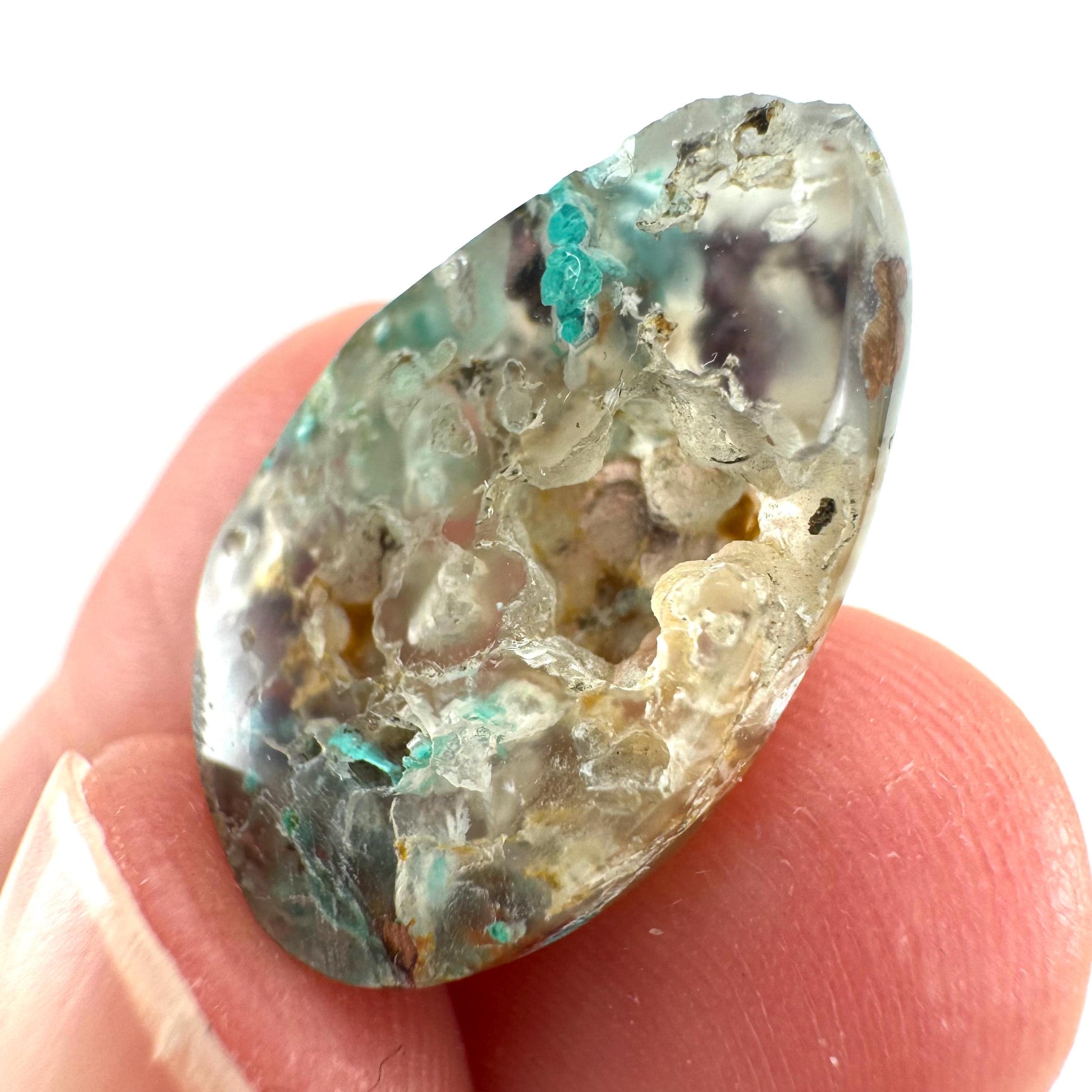 Confetti Agate Cabochon | Chrysocolla and Copper Gemstone