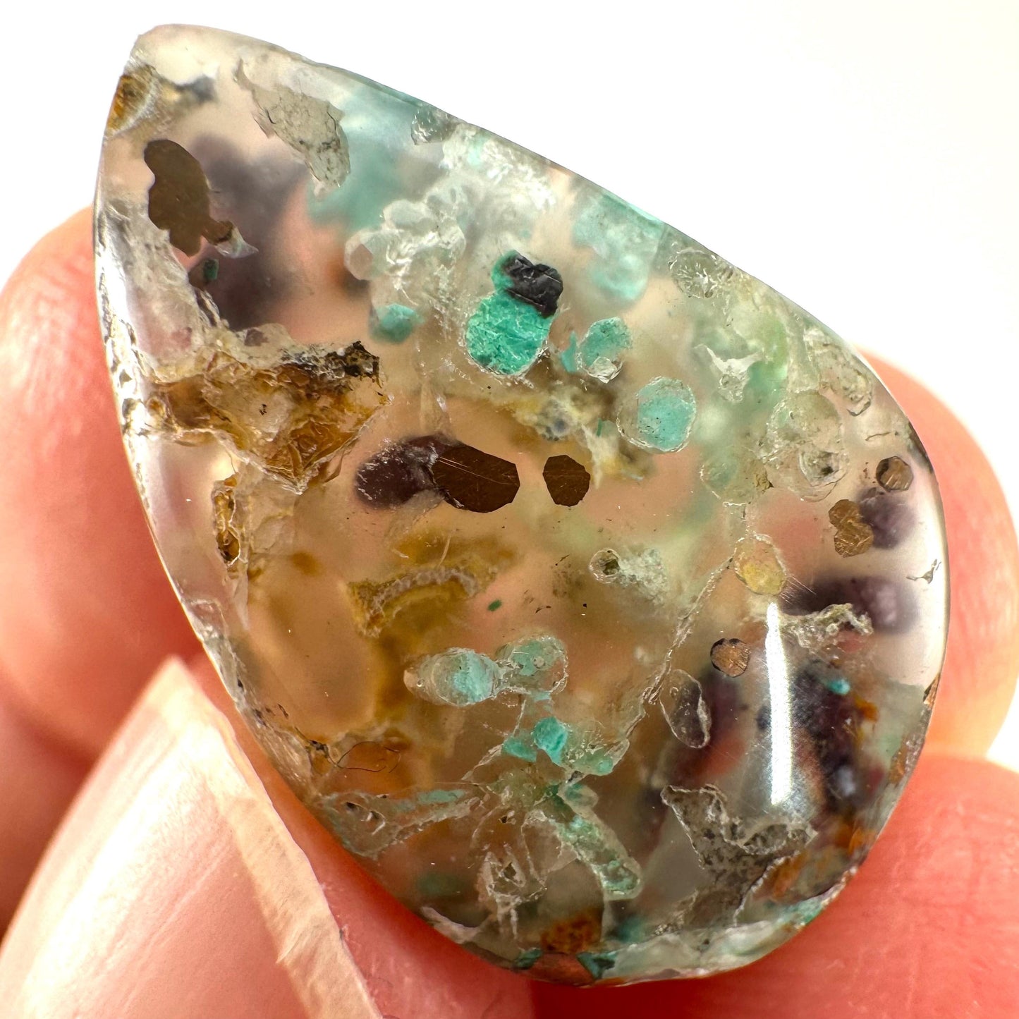 Confetti Agate Cabochon | Chrysocolla and Copper Gemstone