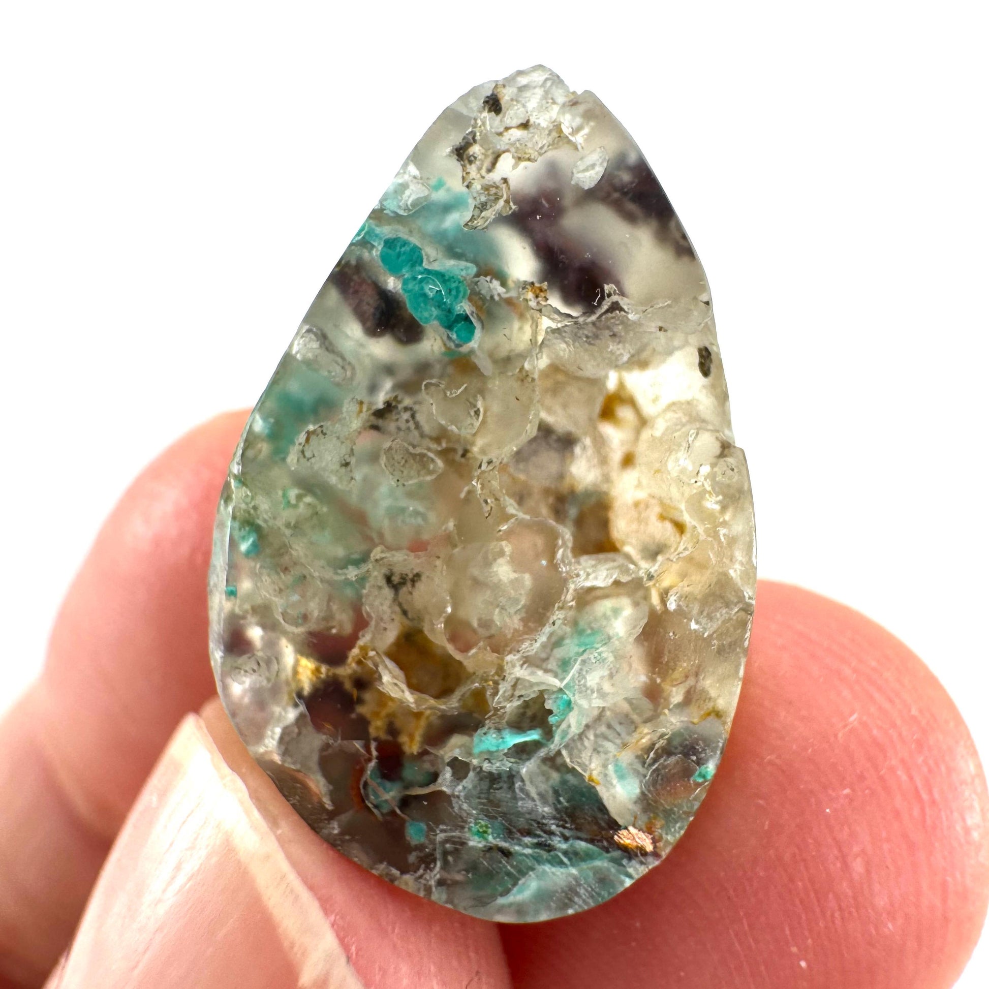 Confetti Agate Cabochon | Chrysocolla and Copper Gemstone