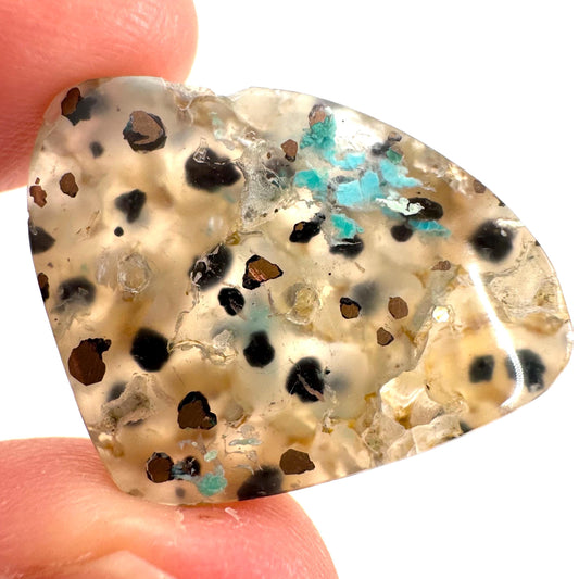 Confetti Agate Cabochon | Chrysocolla and Copper Gemstone