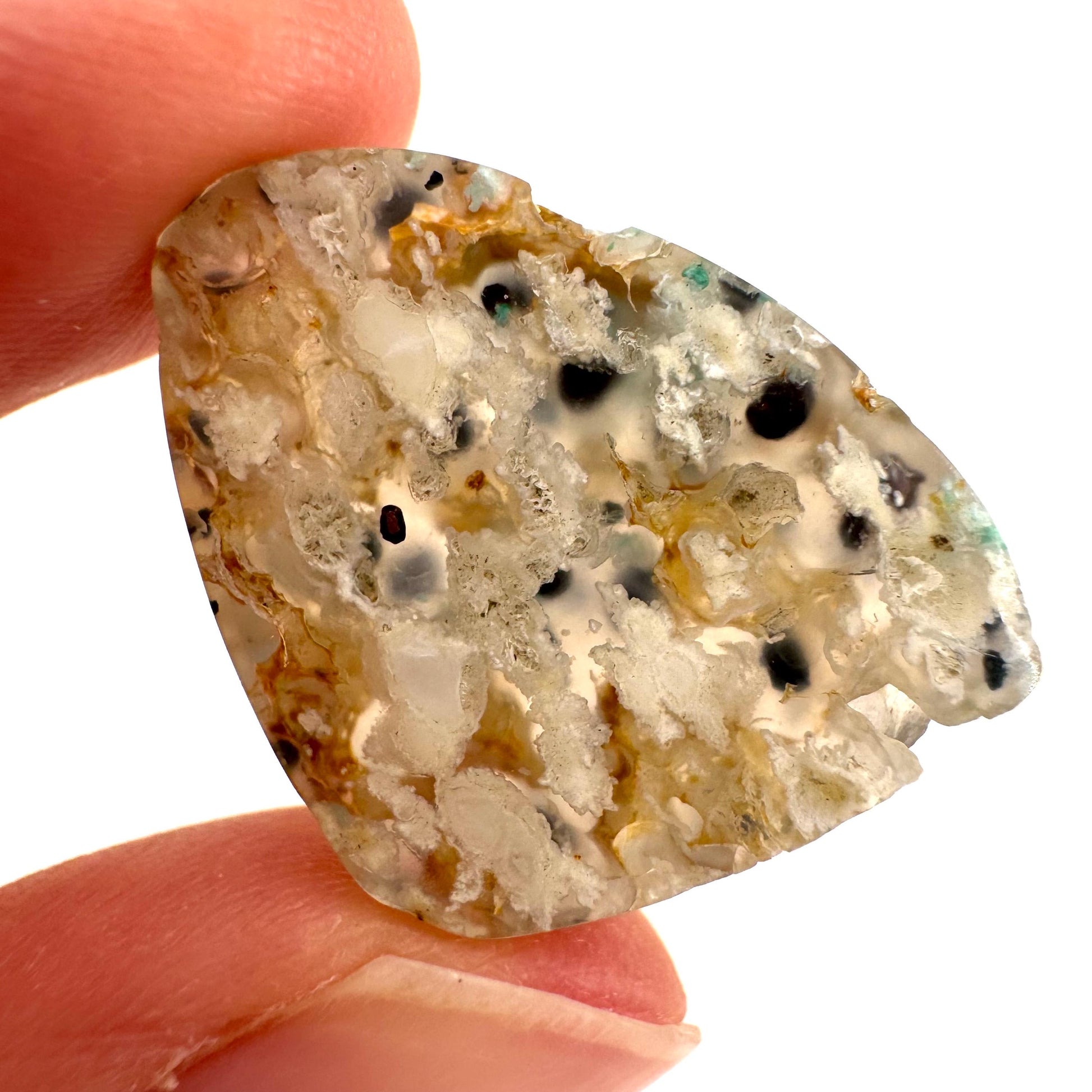 Confetti Agate Cabochon | Chrysocolla and Copper Gemstone