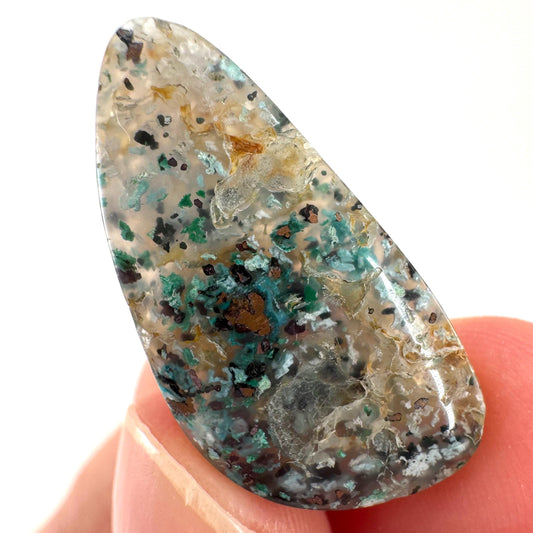 Confetti Agate Cabochon | Chrysocolla and Copper Gemstone