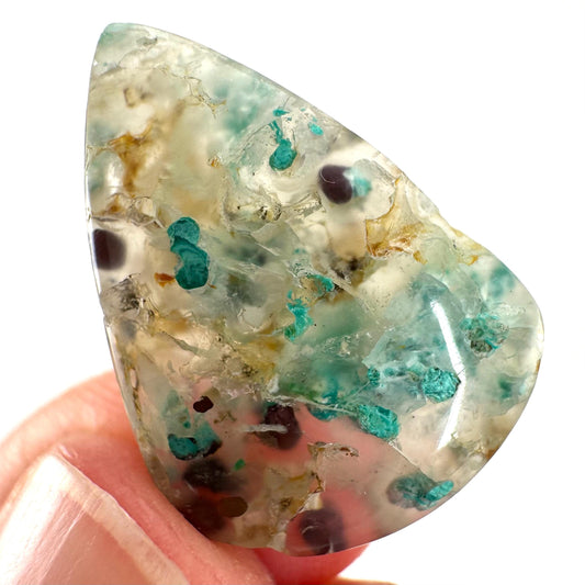 Confetti Agate Cabochon | Chrysocolla and Copper Gemstone