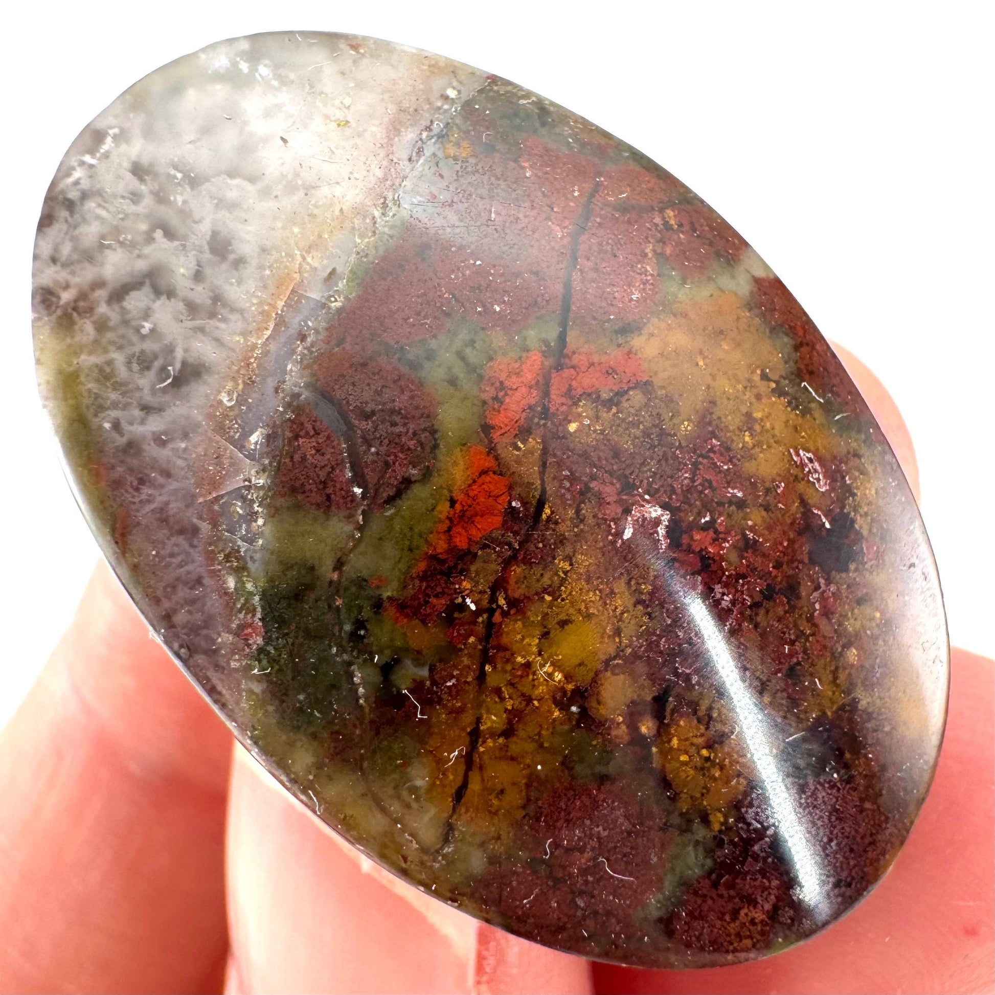 Plume Agate Cabochon | Landscape Picture Gemstone