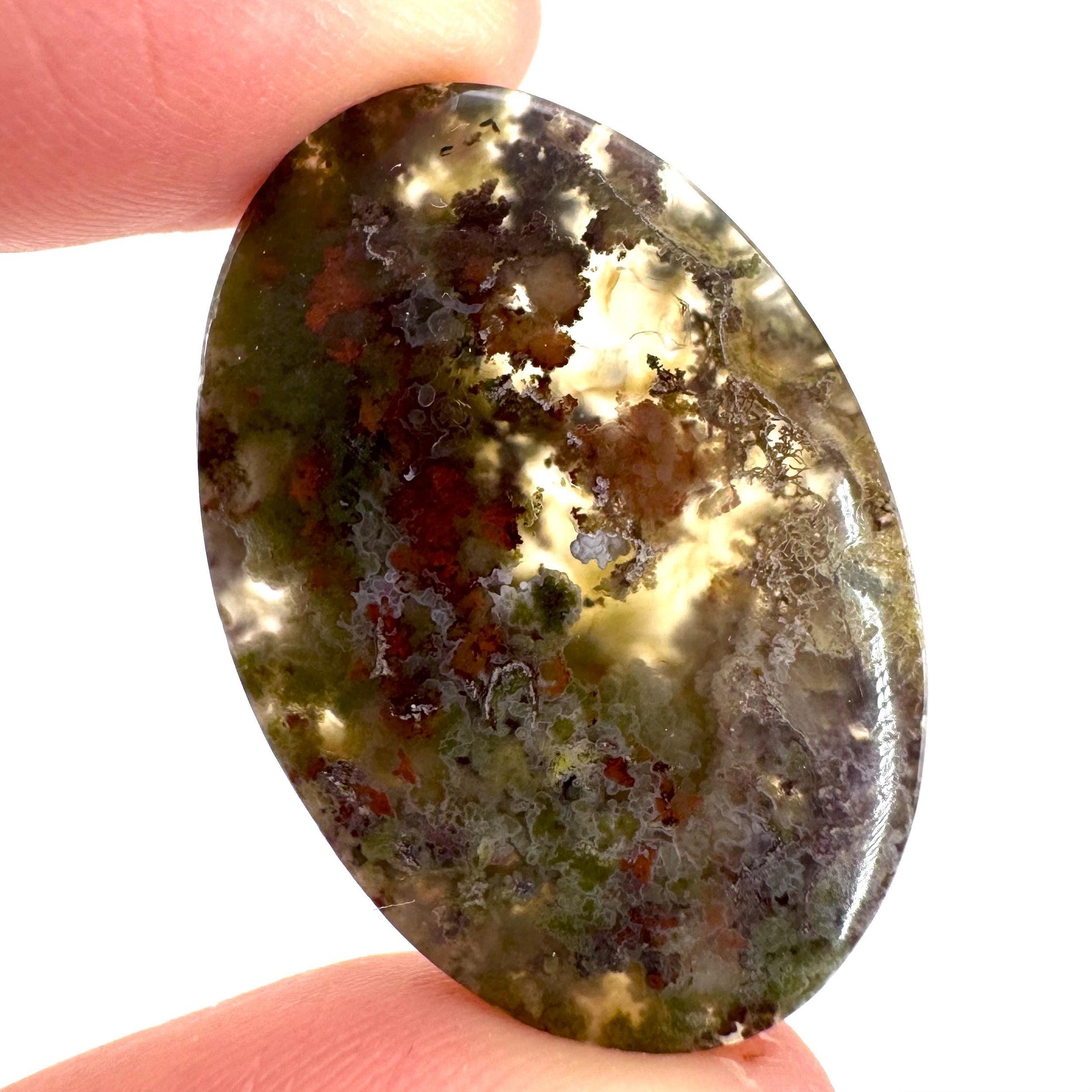Plume Agate Cabochon | Landscape Picture Gemstone
