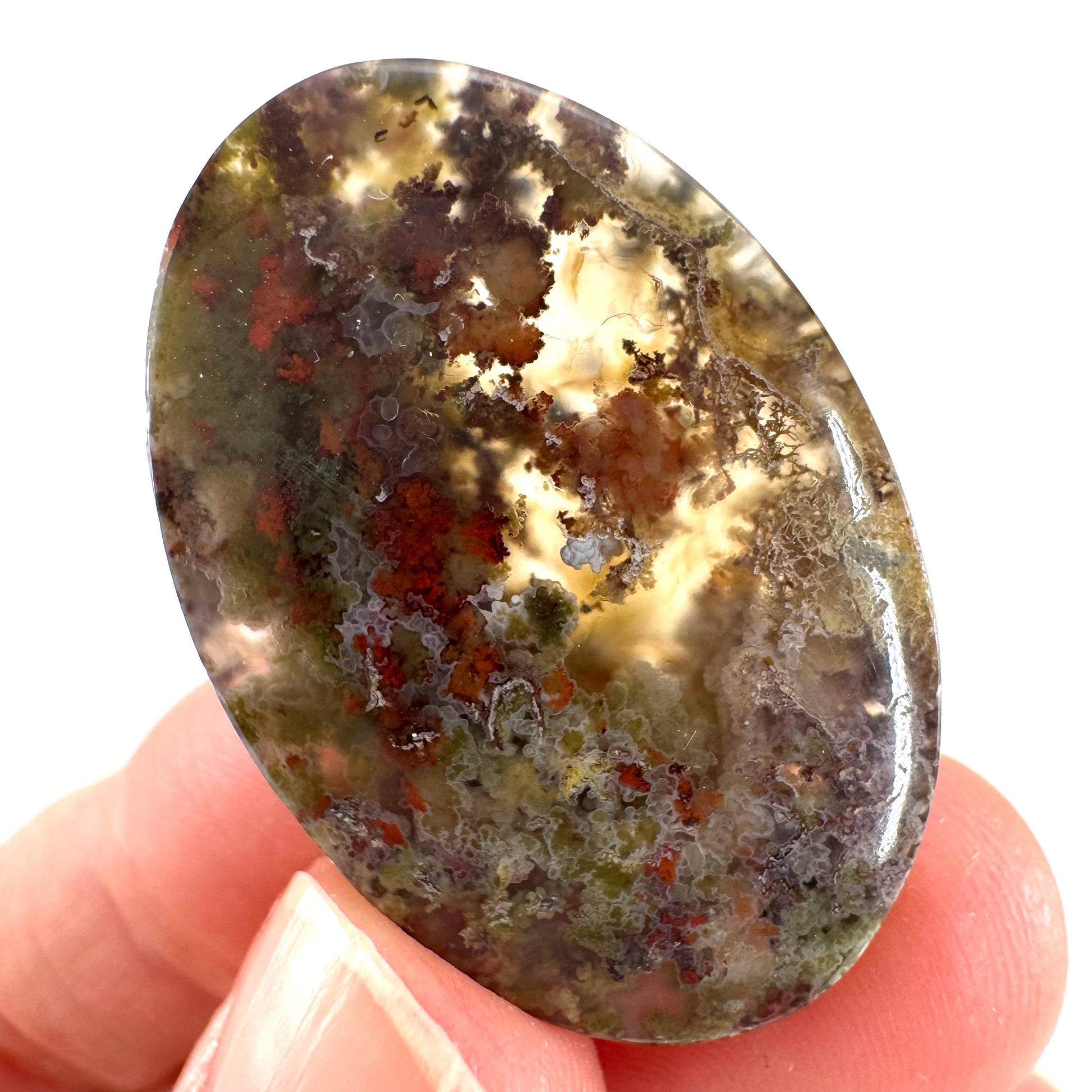 Plume Agate Cabochon | Landscape Picture Gemstone