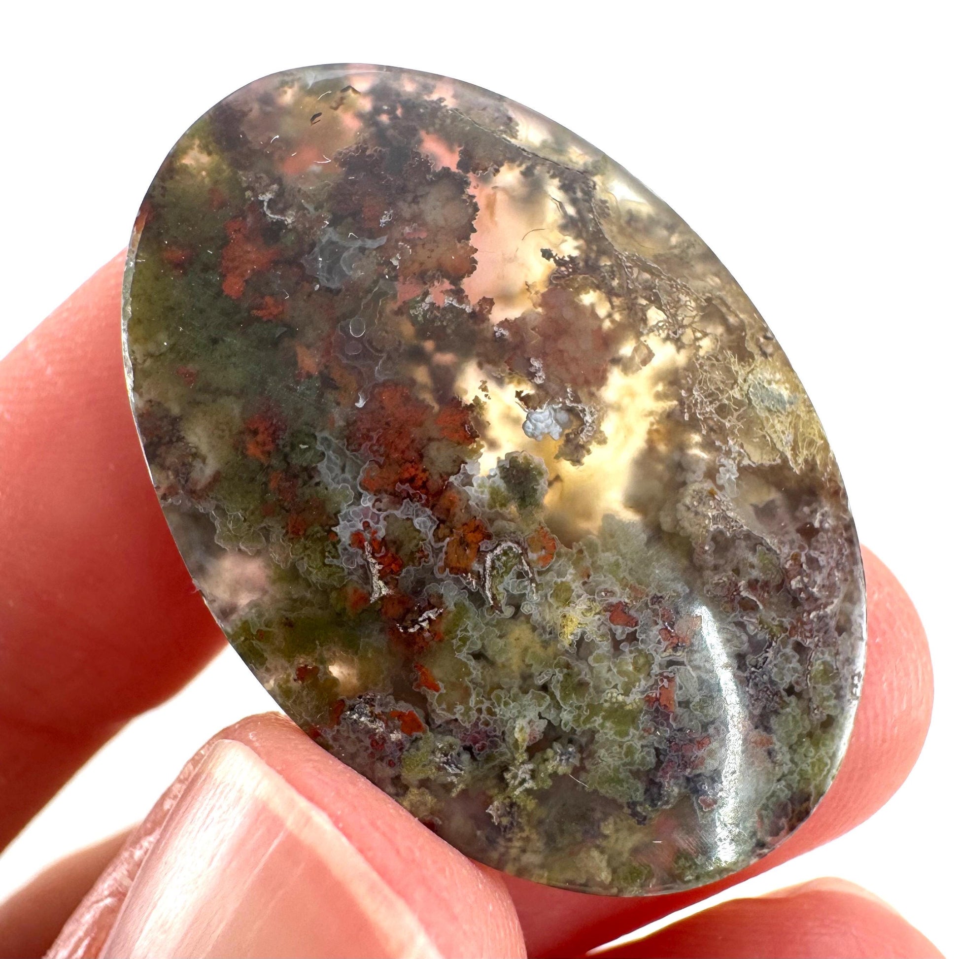 Plume Agate Cabochon | Landscape Picture Gemstone