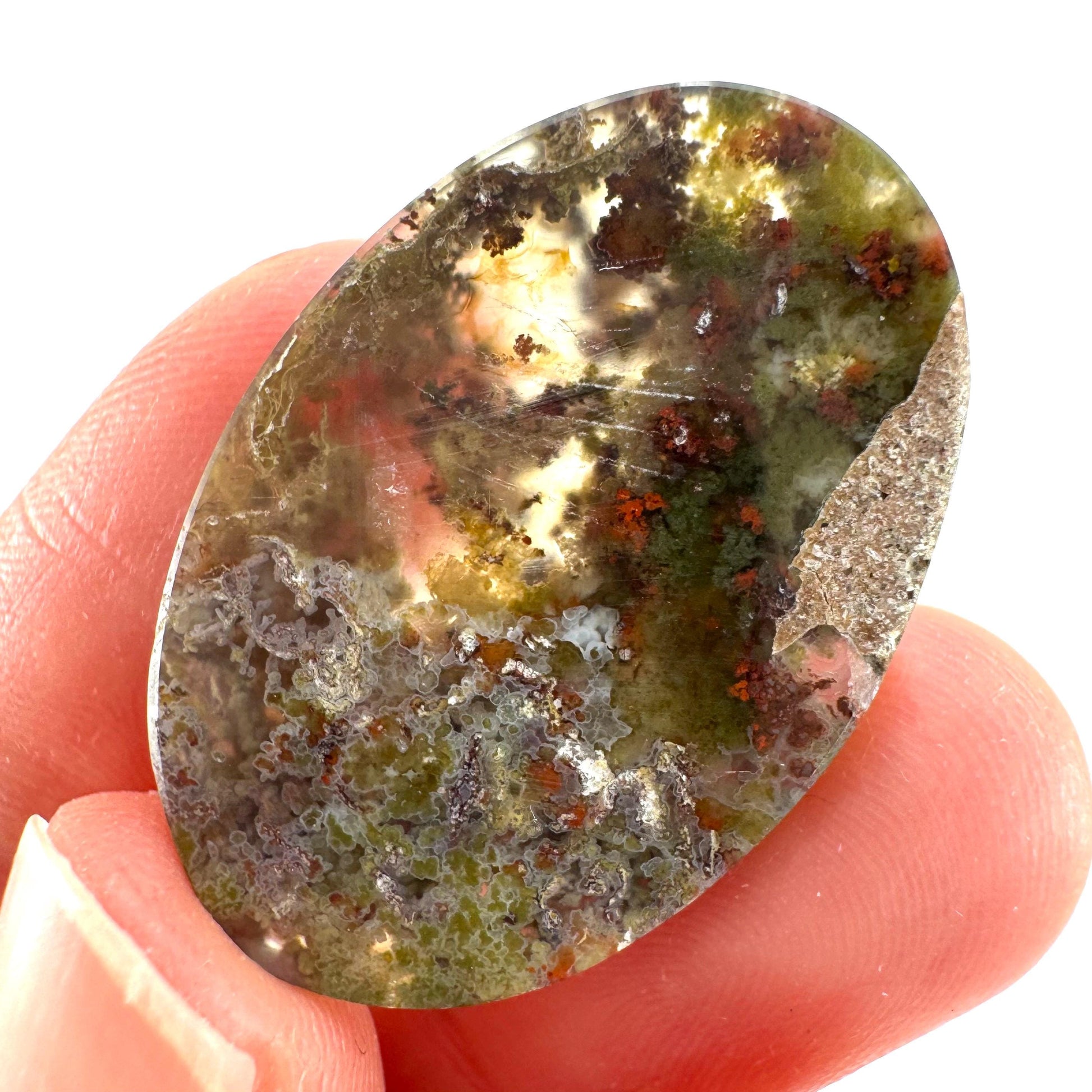Plume Agate Cabochon | Landscape Picture Gemstone