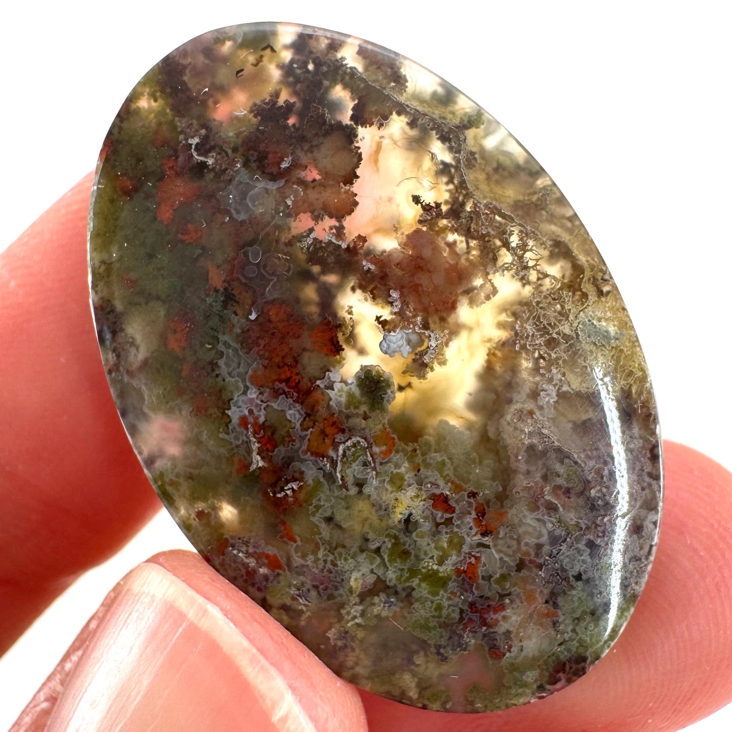 Plume Agate Cabochon | Landscape Picture Gemstone