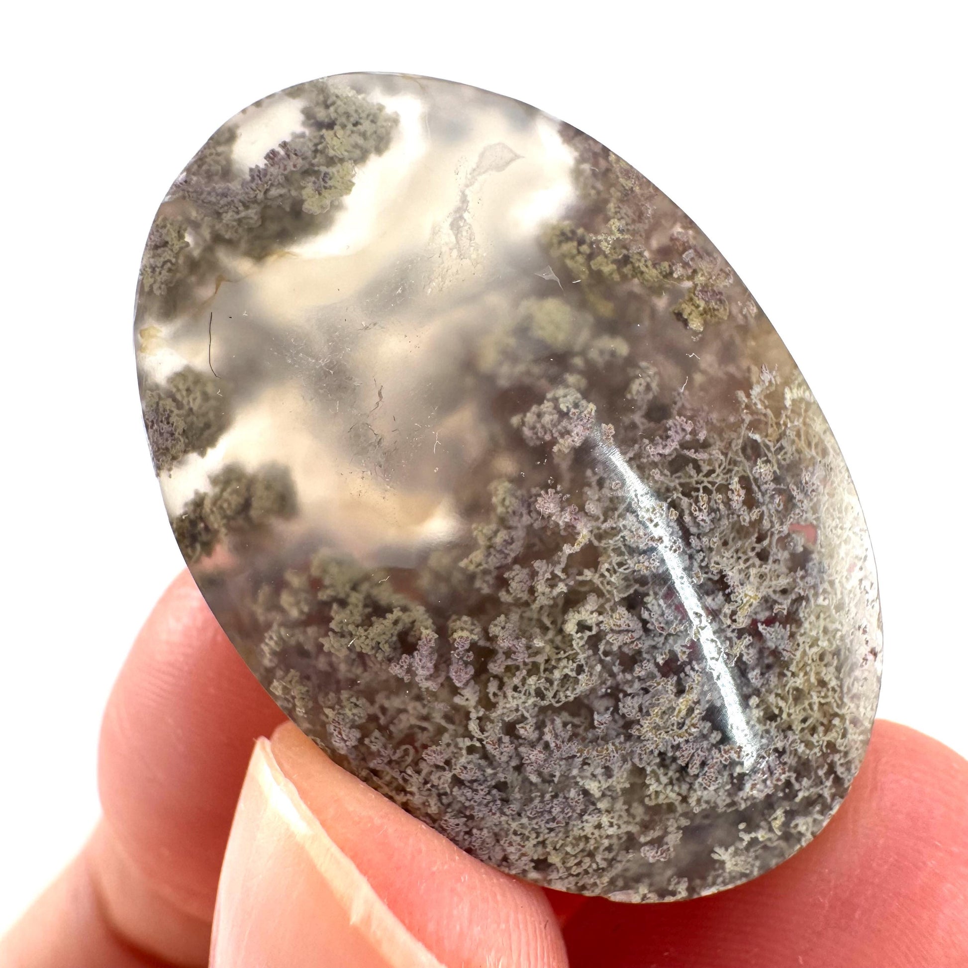 Plume Agate Cabochon | Landscape Picture Gemstone
