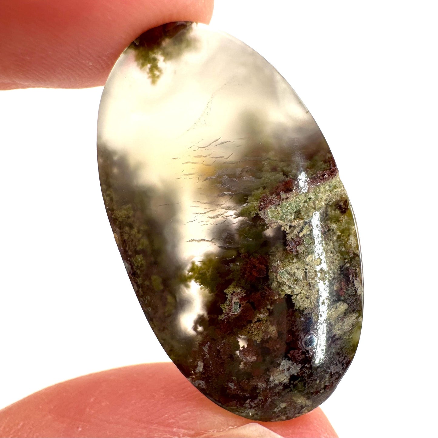 Plume Agate Cabochon | Landscape Picture Gemstone