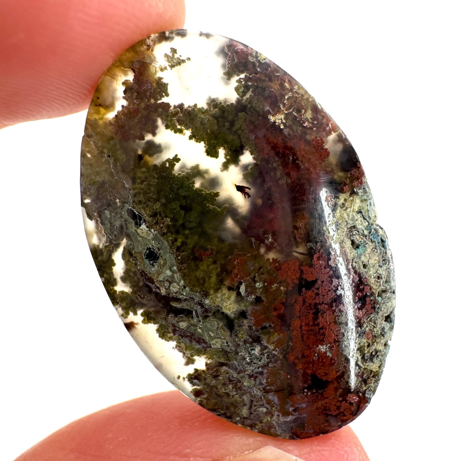 Plume Agate Cabochon | Landscape Picture Gemstone