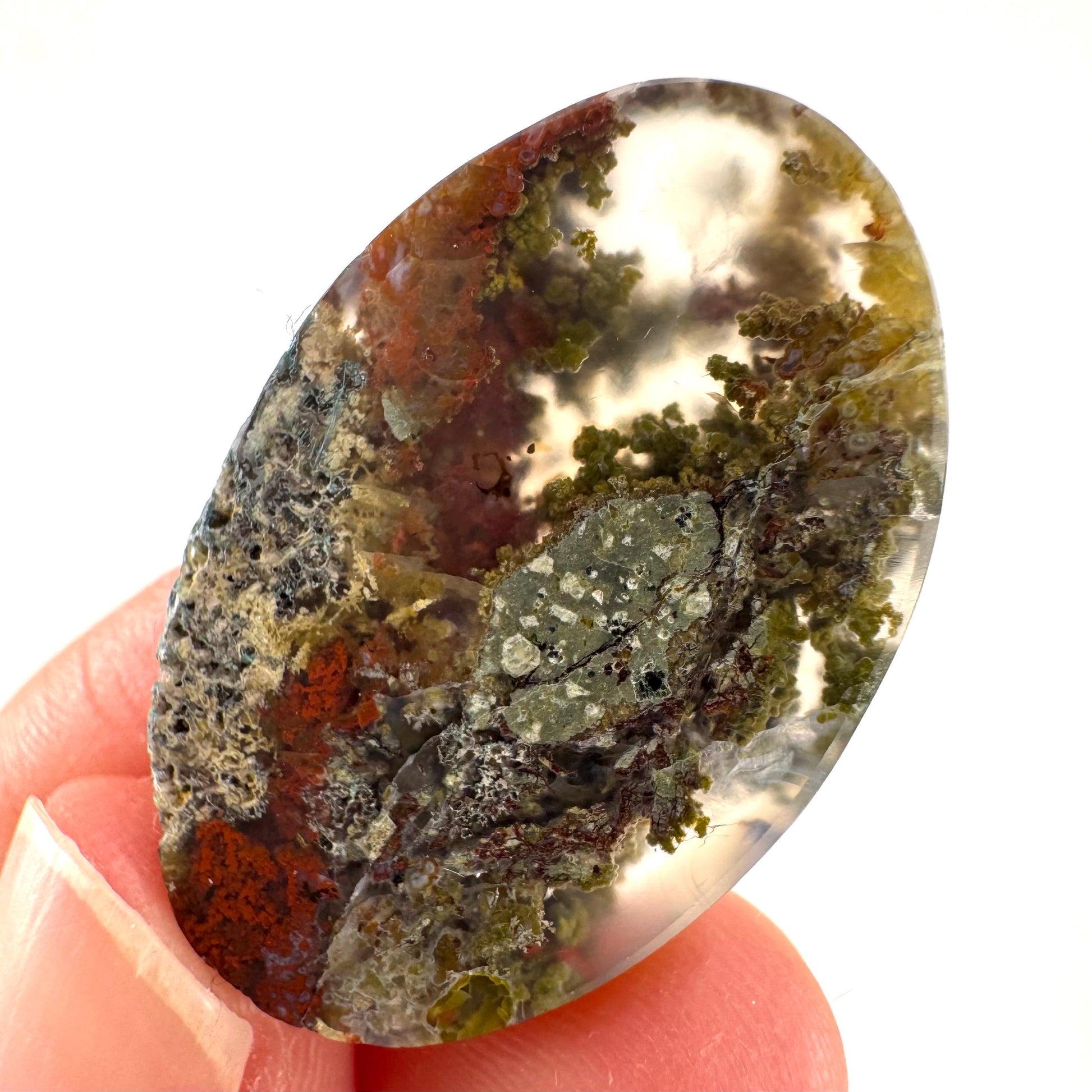 Plume Agate Cabochon | Landscape Picture Gemstone