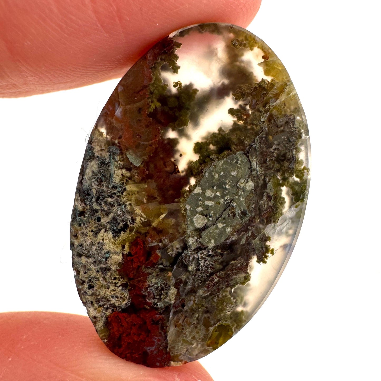Plume Agate Cabochon | Landscape Picture Gemstone