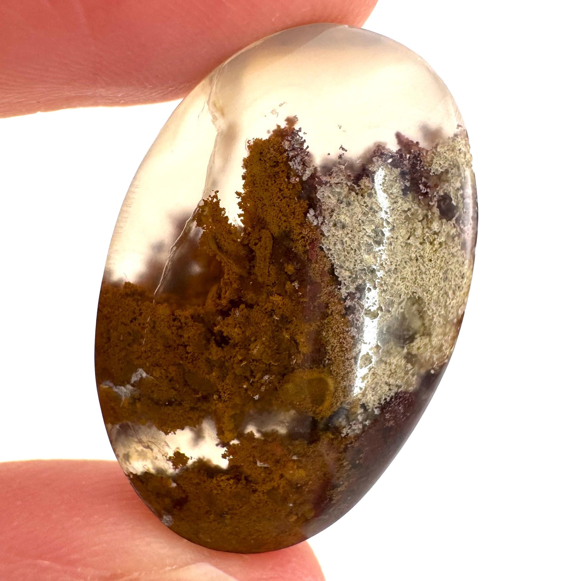 Plume Agate Cabochon | Landscape Picture Gemstone
