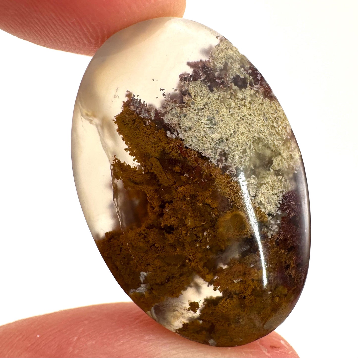 Plume Agate Cabochon | Landscape Picture Gemstone