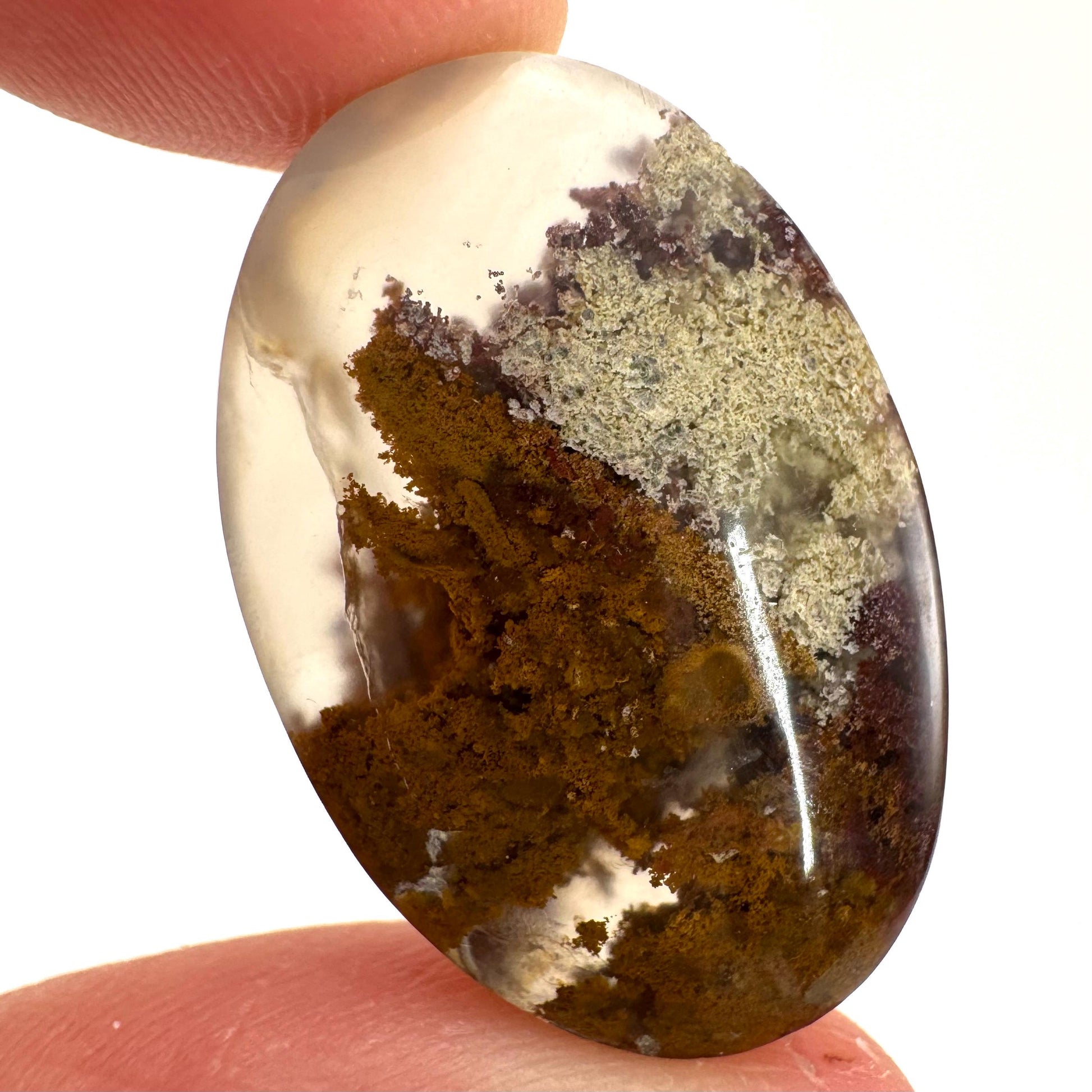 Plume Agate Cabochon | Landscape Picture Gemstone