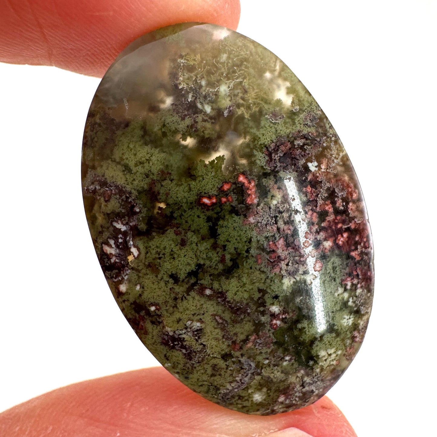 Plume Agate Cabochon | Landscape Picture Gemstone