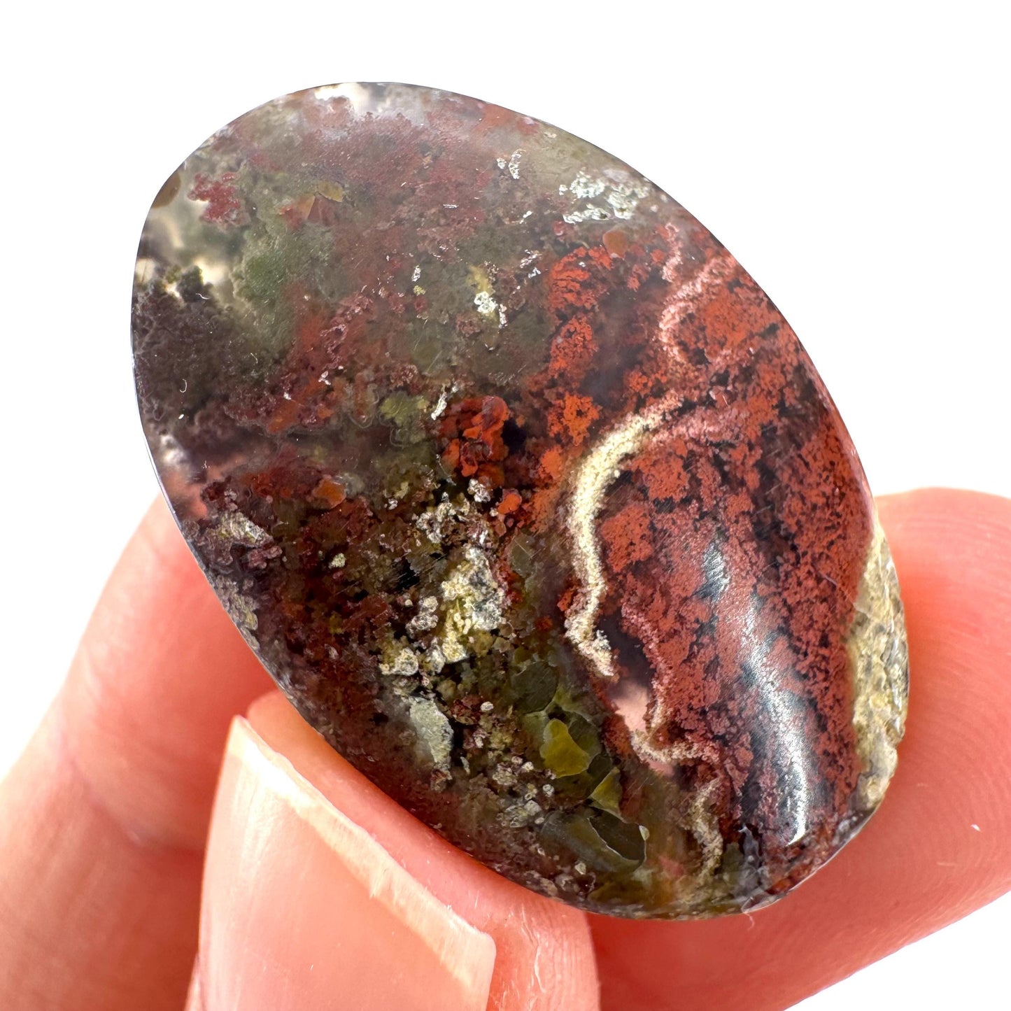 Plume Agate Cabochon | Landscape Picture Gemstone