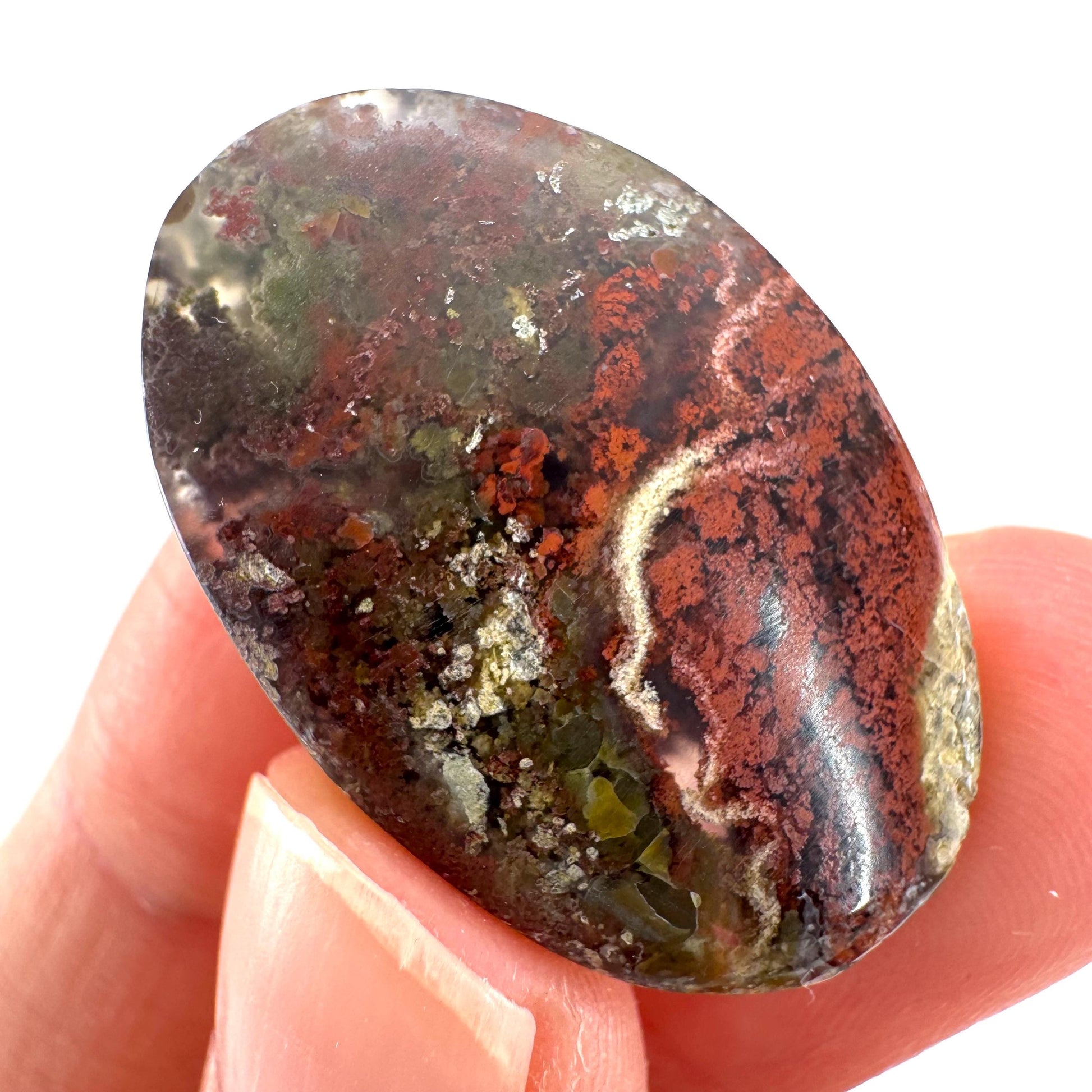 Plume Agate Cabochon | Landscape Picture Gemstone