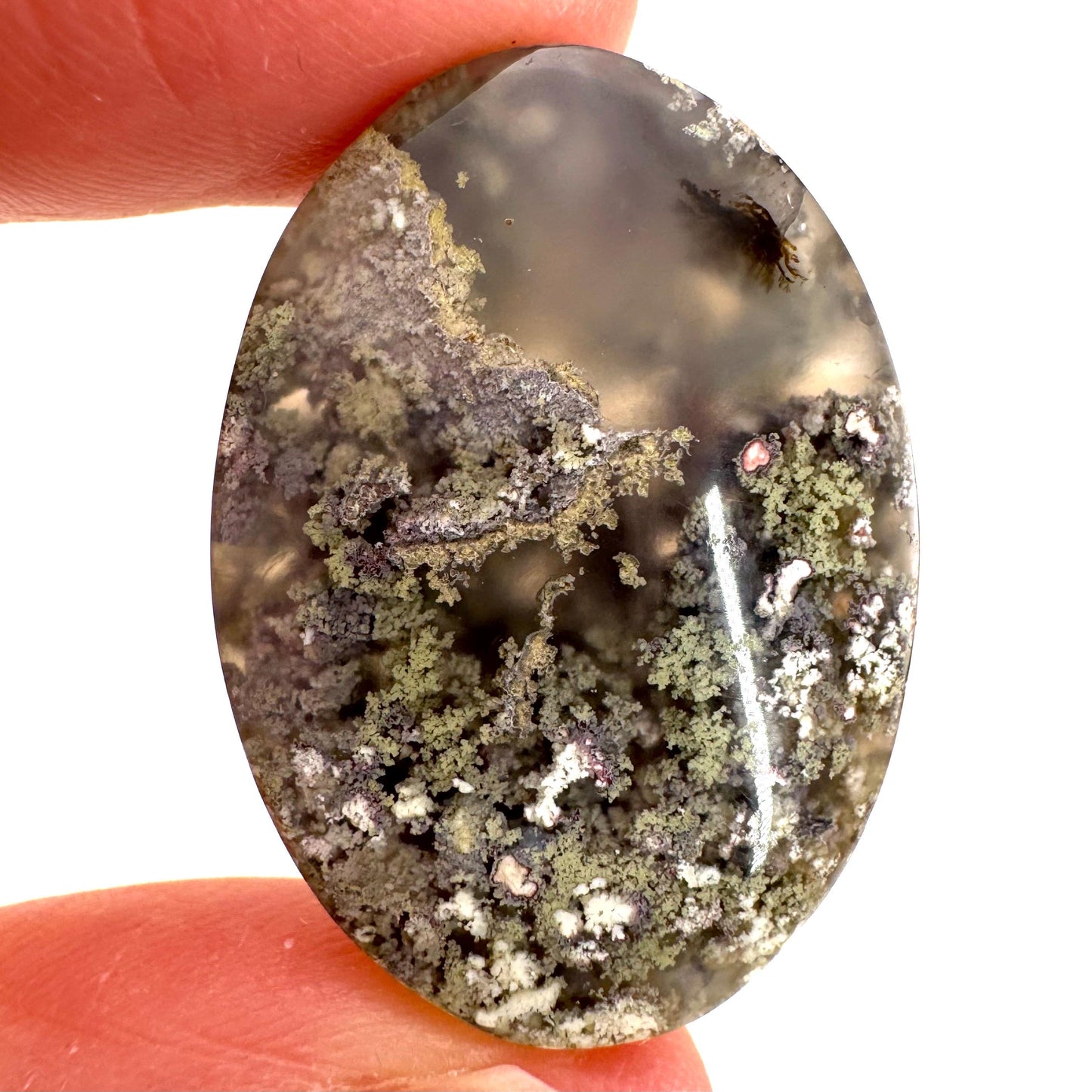 Plume Agate Cabochon | Landscape Picture Gemstone