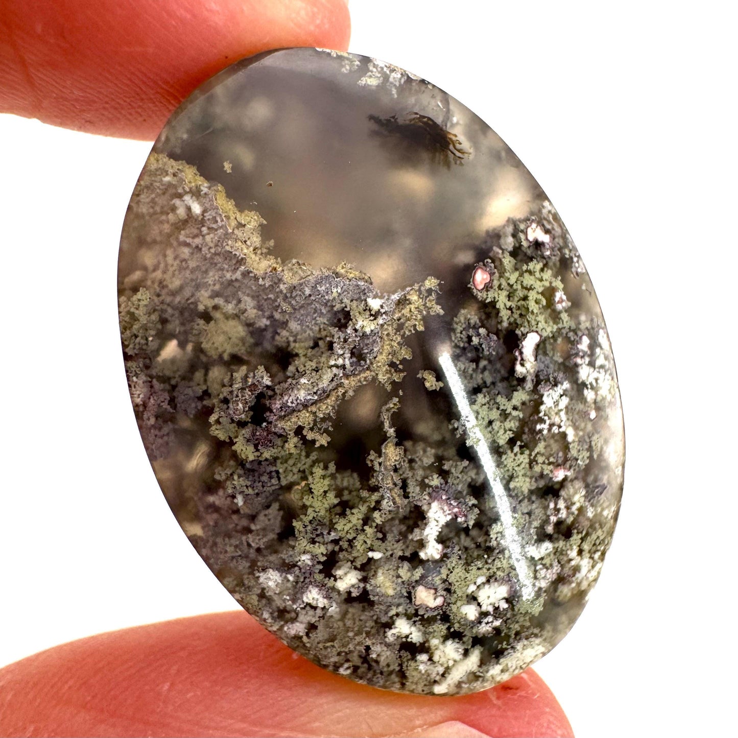 Plume Agate Cabochon | Landscape Picture Gemstone