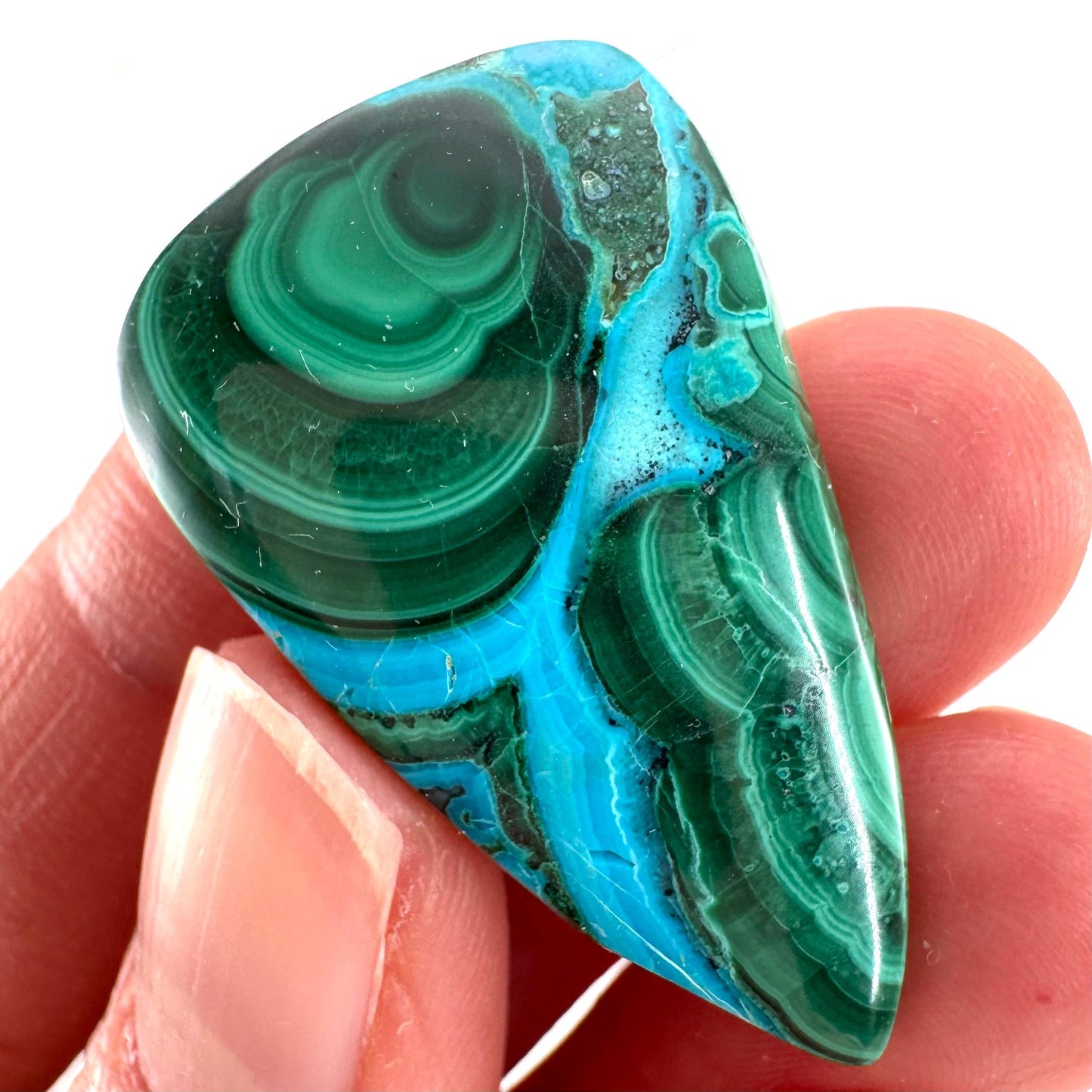 Malachite Chrysocolla Cabochon | Green and Blue Malacolla Gemstone
