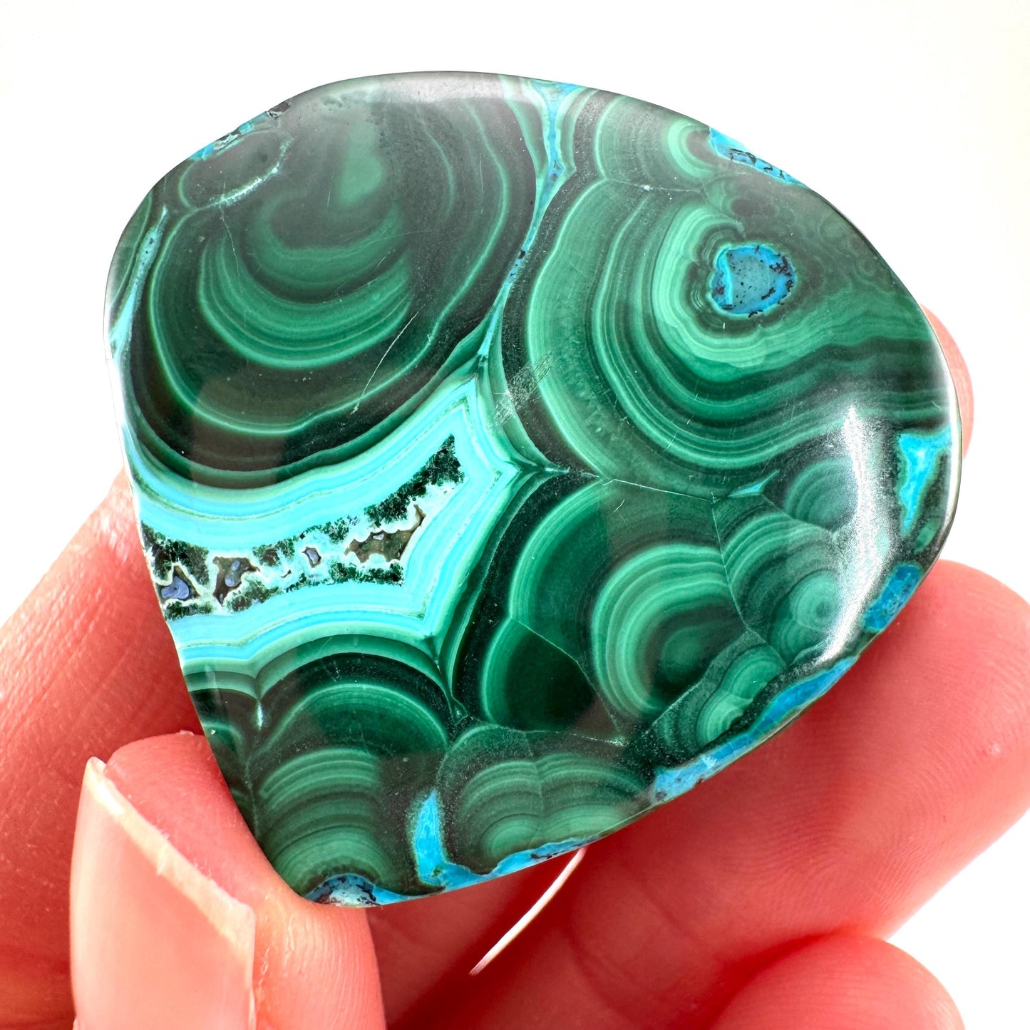 Malachite Chrysocolla Cabochon | Green and Blue Malacolla Gemstone