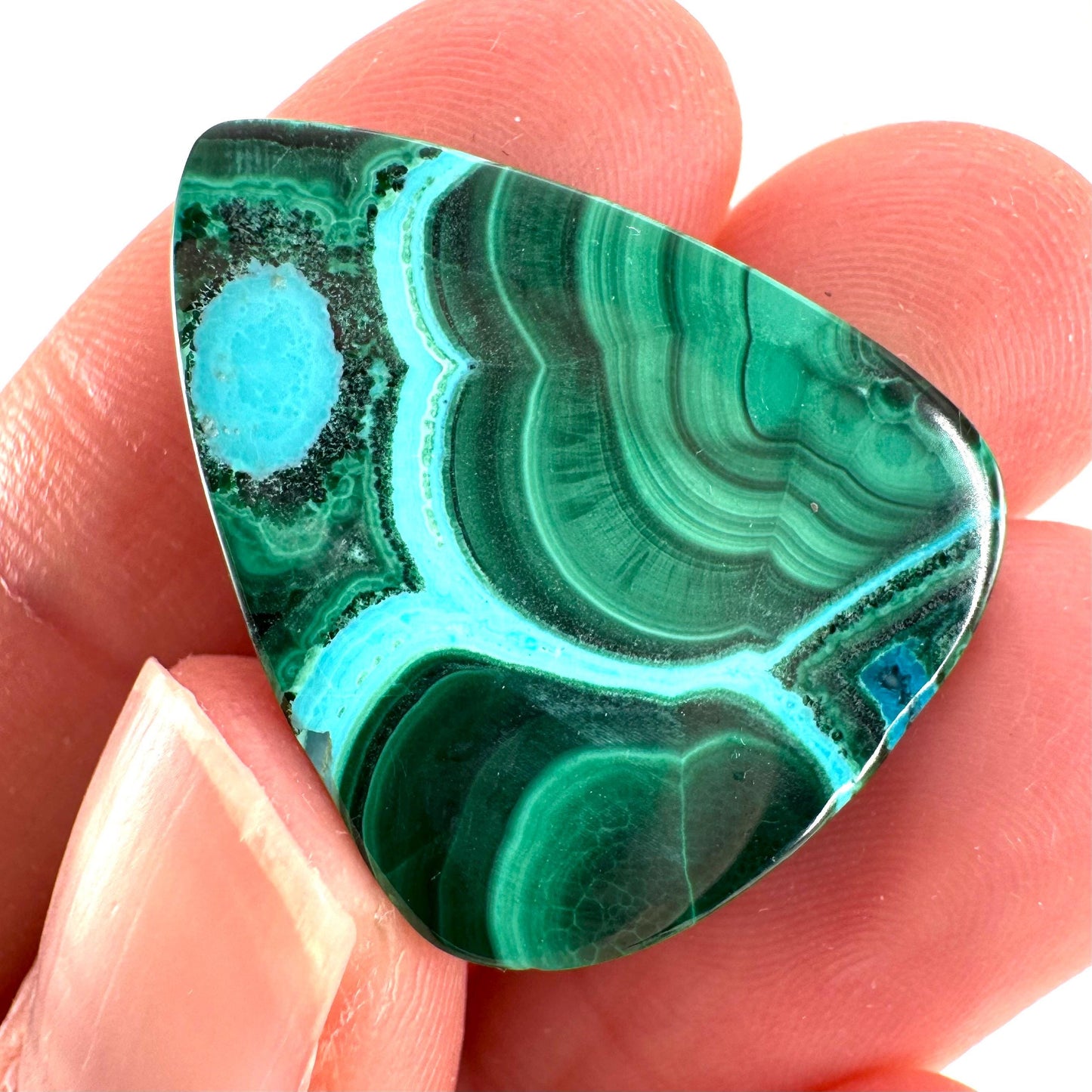 Malachite Chrysocolla Cabochon | Green and Blue Malacolla Gemstone