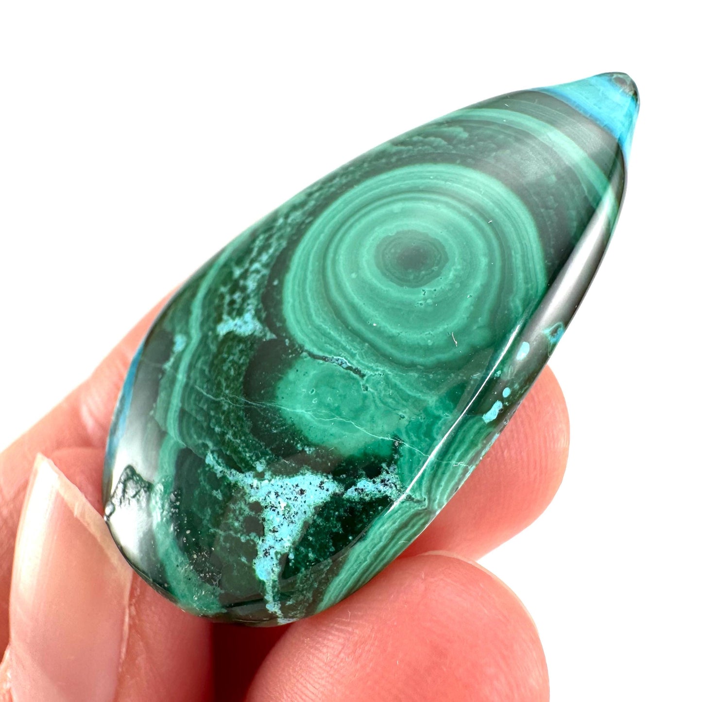 Malachite Chrysocolla Cabochon | Green and Blue Malacolla Gemstone