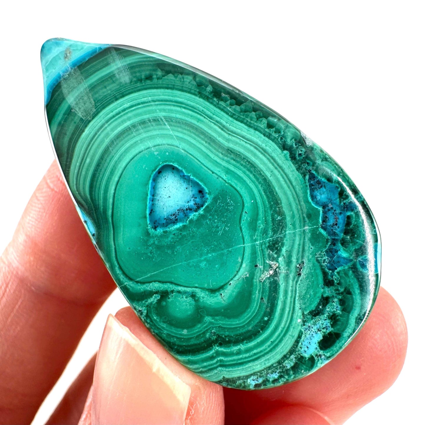 Malachite Chrysocolla Cabochon | Green and Blue Malacolla Gemstone