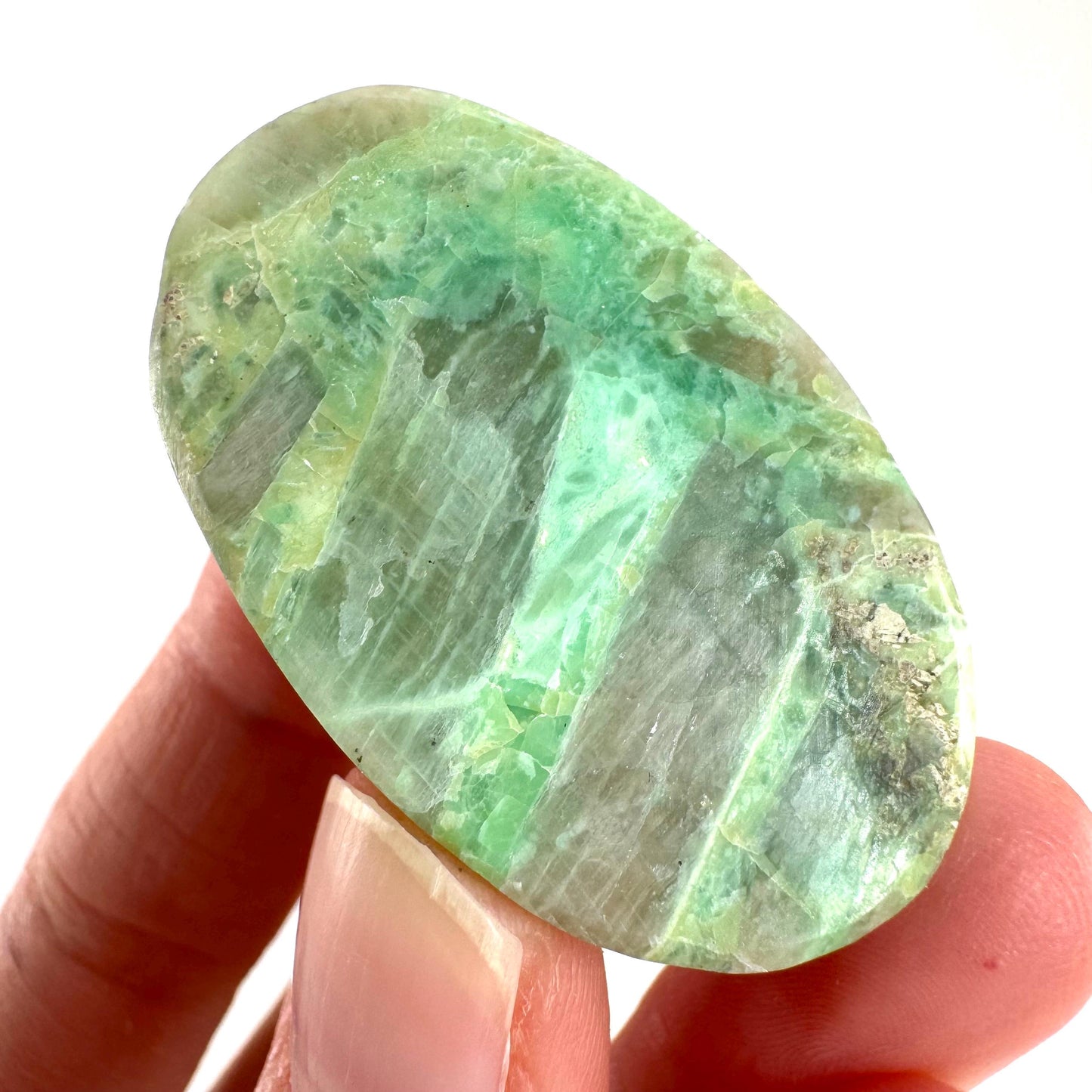 Green Garnierite Cabochon | Madagascar Moonstone Gemstone