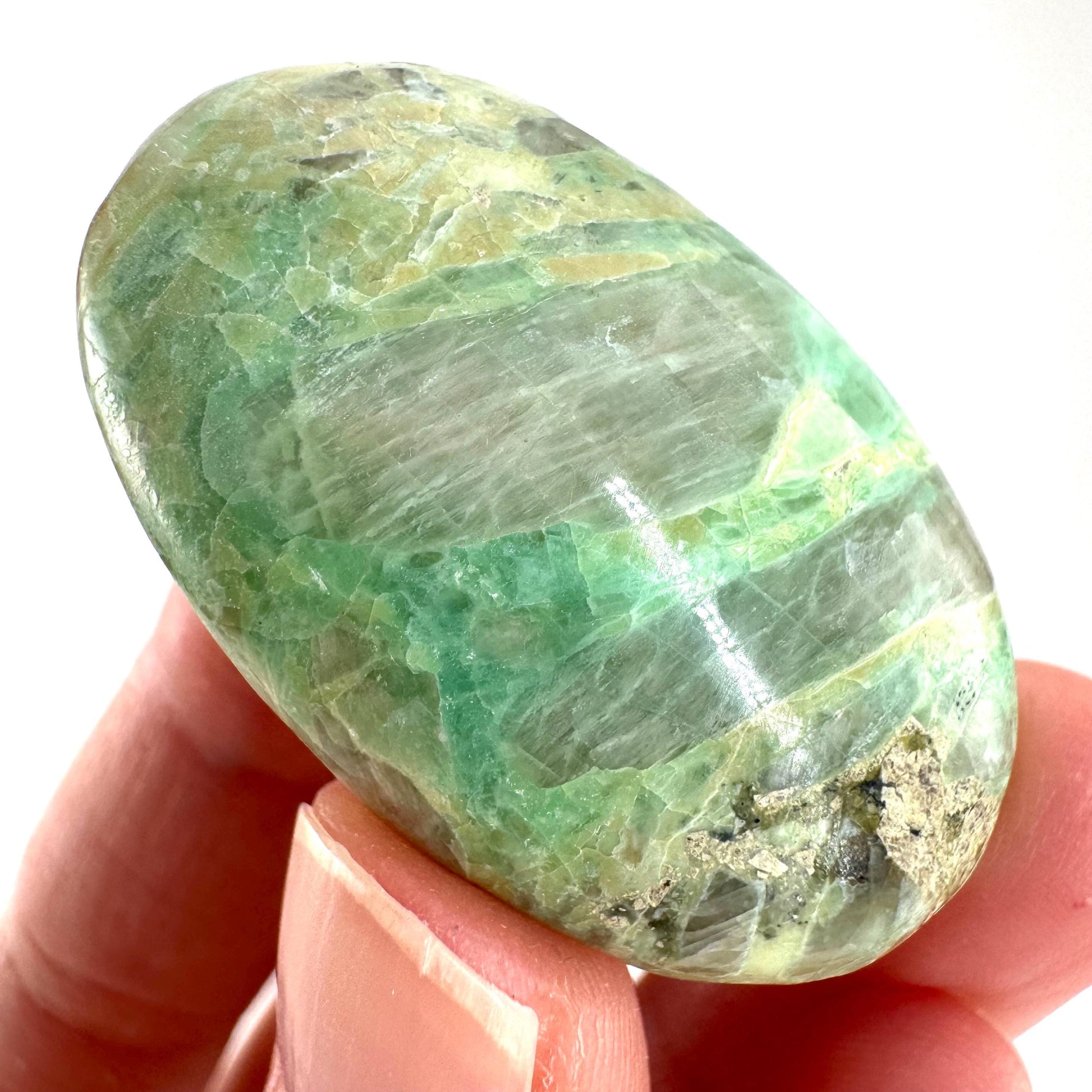 Green Garnierite Cabochon | Madagascar Moonstone Gemstone