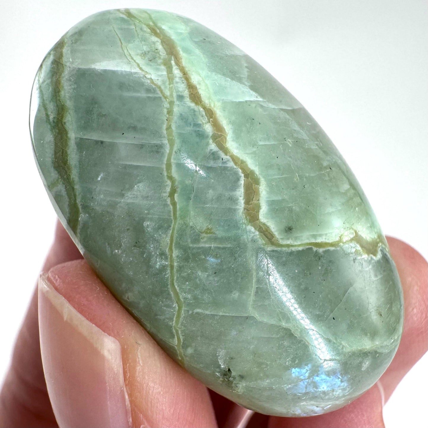 Green Garnierite Cabochon | Madagascar Moonstone Gemstone