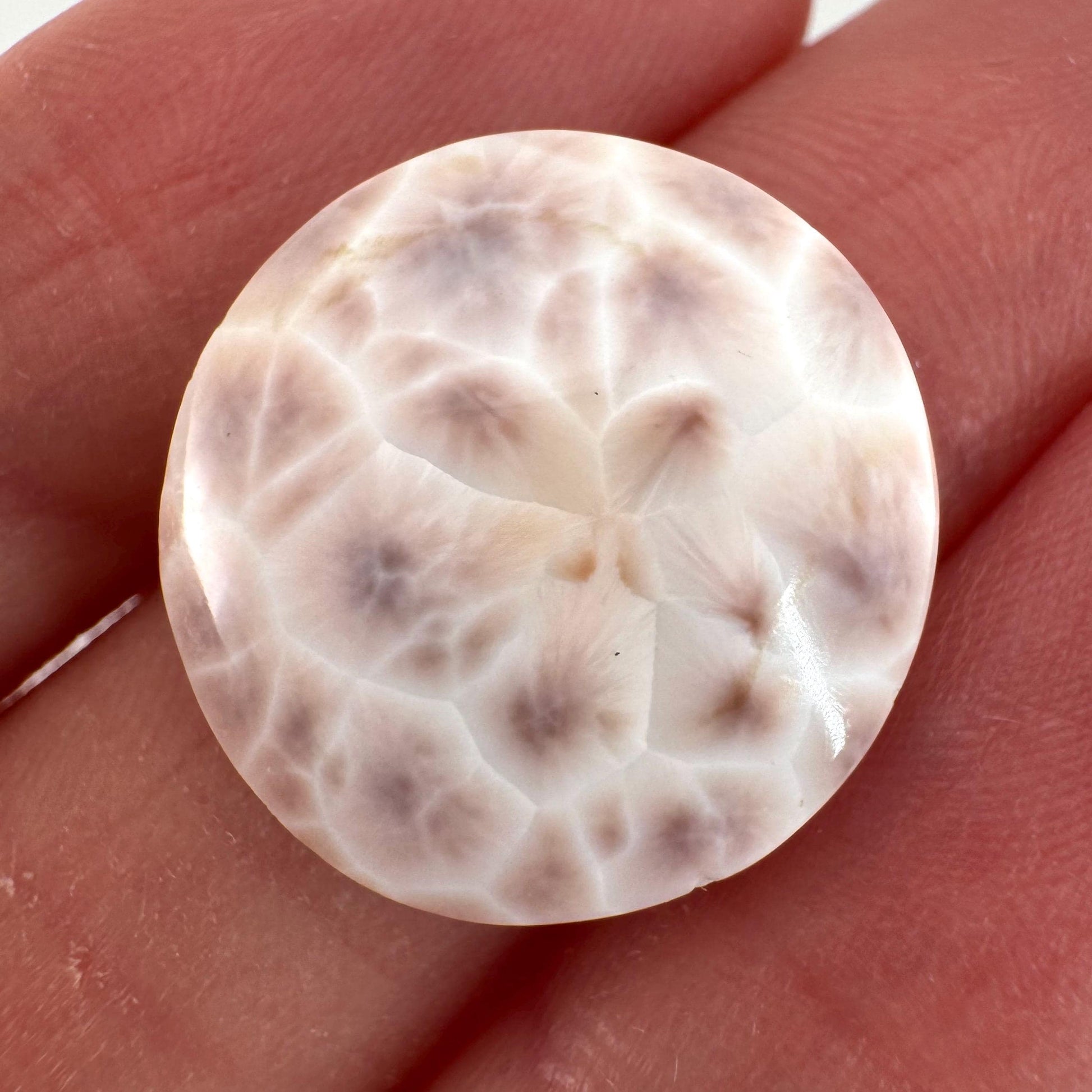 Pink Natrolite Gemstone Cabochon