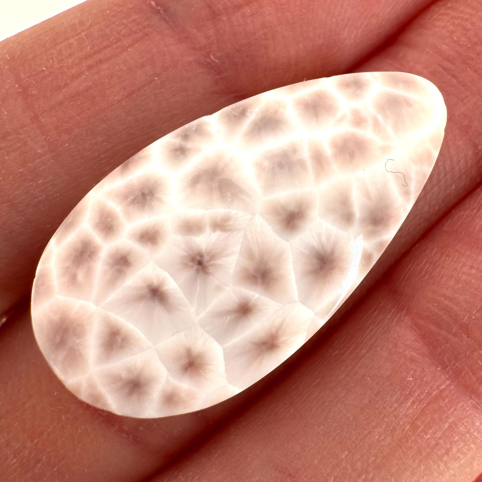Pink Natrolite Gemstone Cabochon